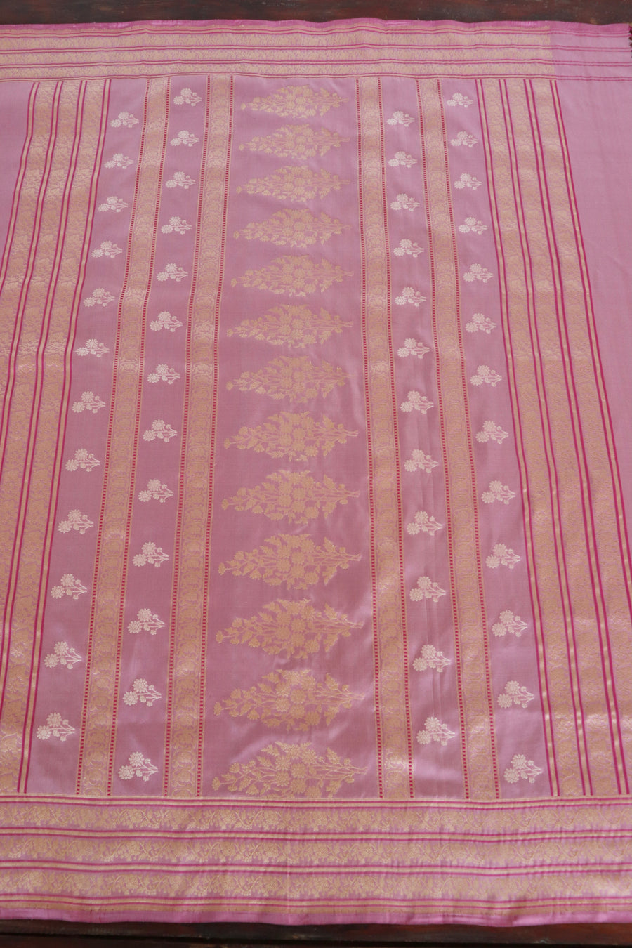 Dusty Rose Kadhua Banarasi Katan Silk Saree - photo 5