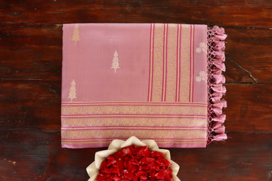 Dusty Rose Kadhua Banarasi Katan Silk Saree - photo 7