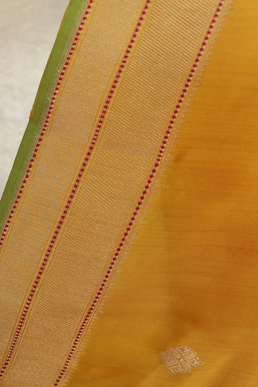 Marigold Yellow Kadhua Banarasi Katan Silk Saree - photo 4