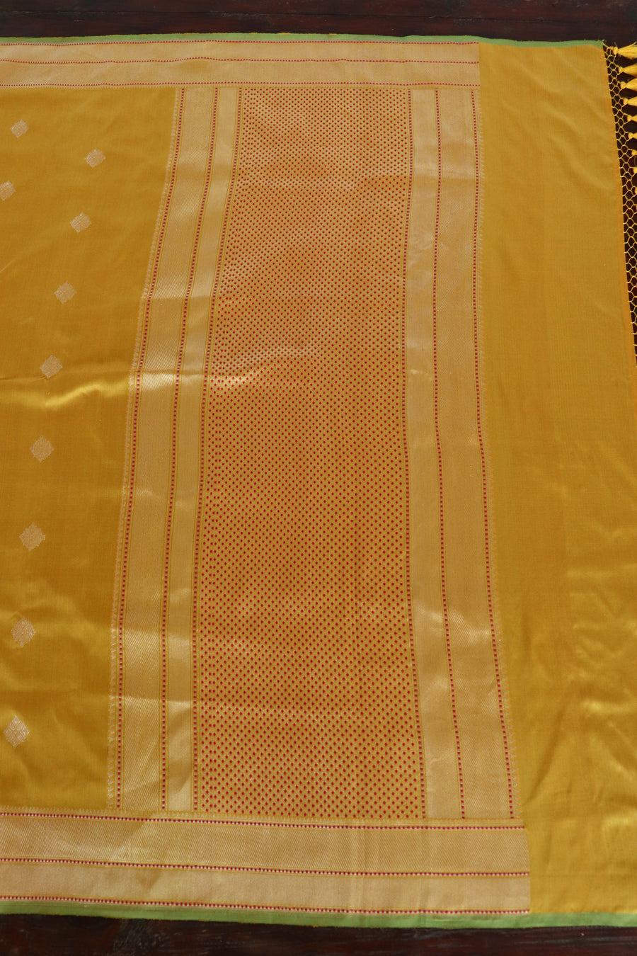 Marigold Yellow Kadhua Banarasi Katan Silk Saree - photo 5