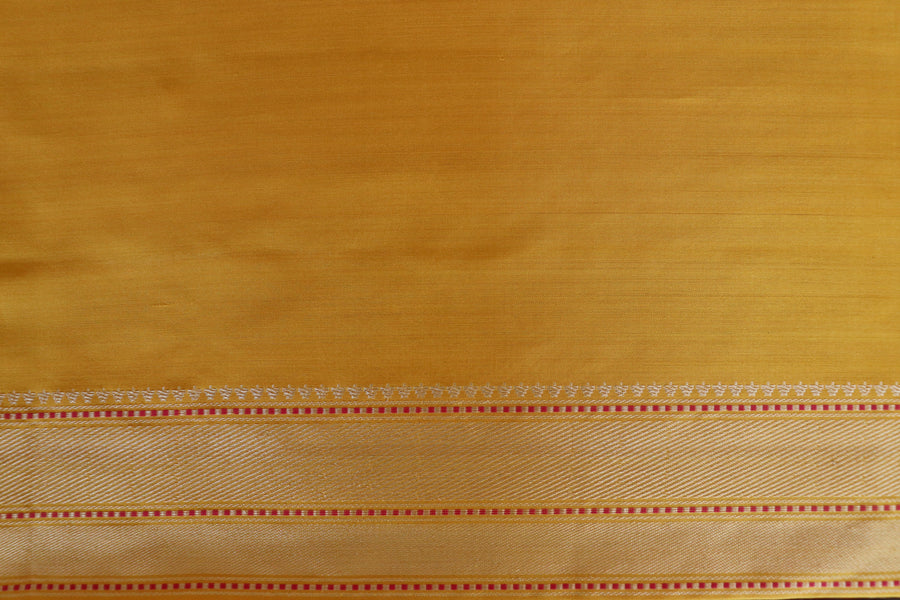 Marigold Yellow Kadhua Banarasi Katan Silk Saree - photo 6