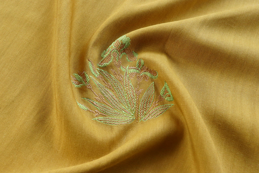 Marigold Kadhua Banarsi Silk Saree - photo 3