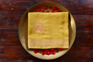 Marigold Kadhua Banarsi Silk Saree - photo 5