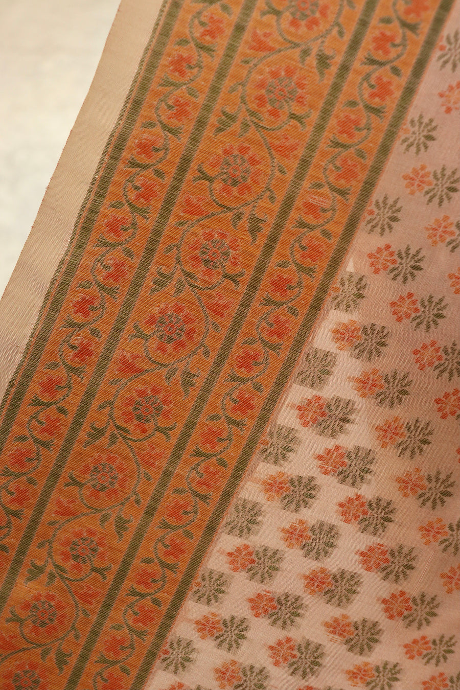Sand Beige Kadhua Banarsi Silk Saree - photo 4