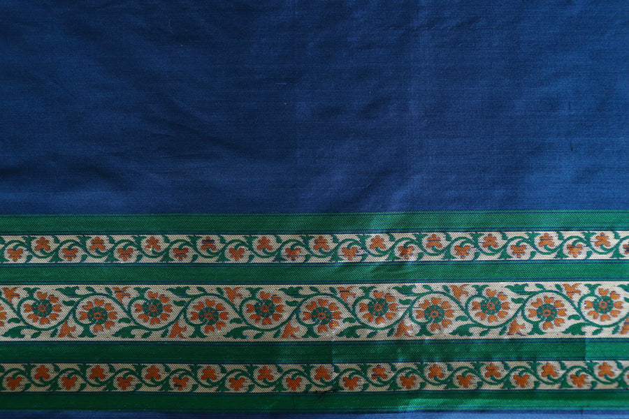 Indigo Blue Kadhua Banarsi Silk Saree - photo 6