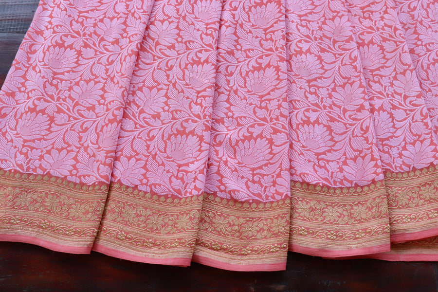 Blouse piece for Pink Tanchoi georgette saree