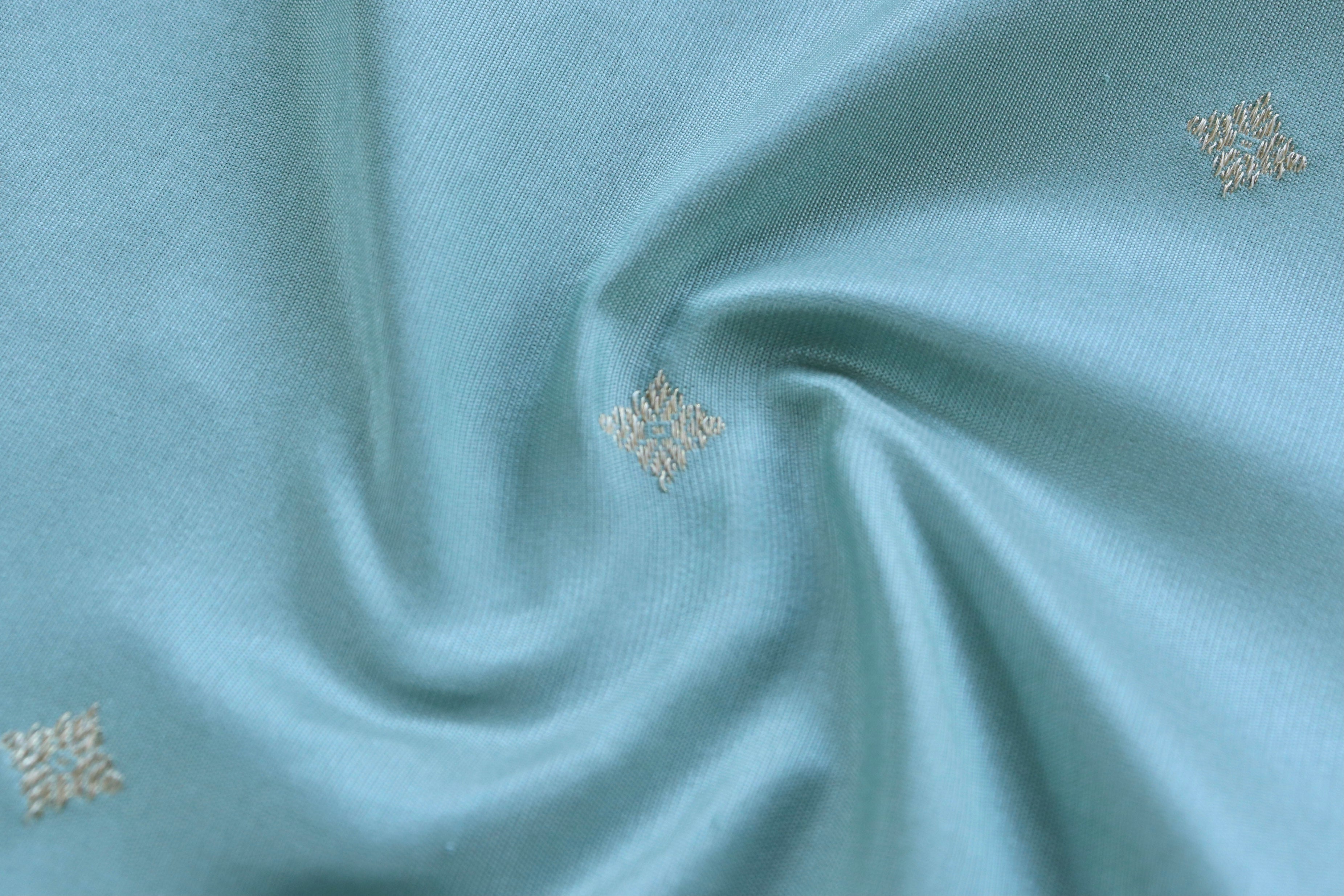 Baby Blue Kadhua Pure Katan Silk Handloom Banarasi Saree