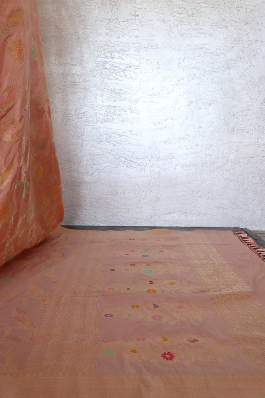 Dusty Rose Meenadar Banarsi Silk Saree - photo 3