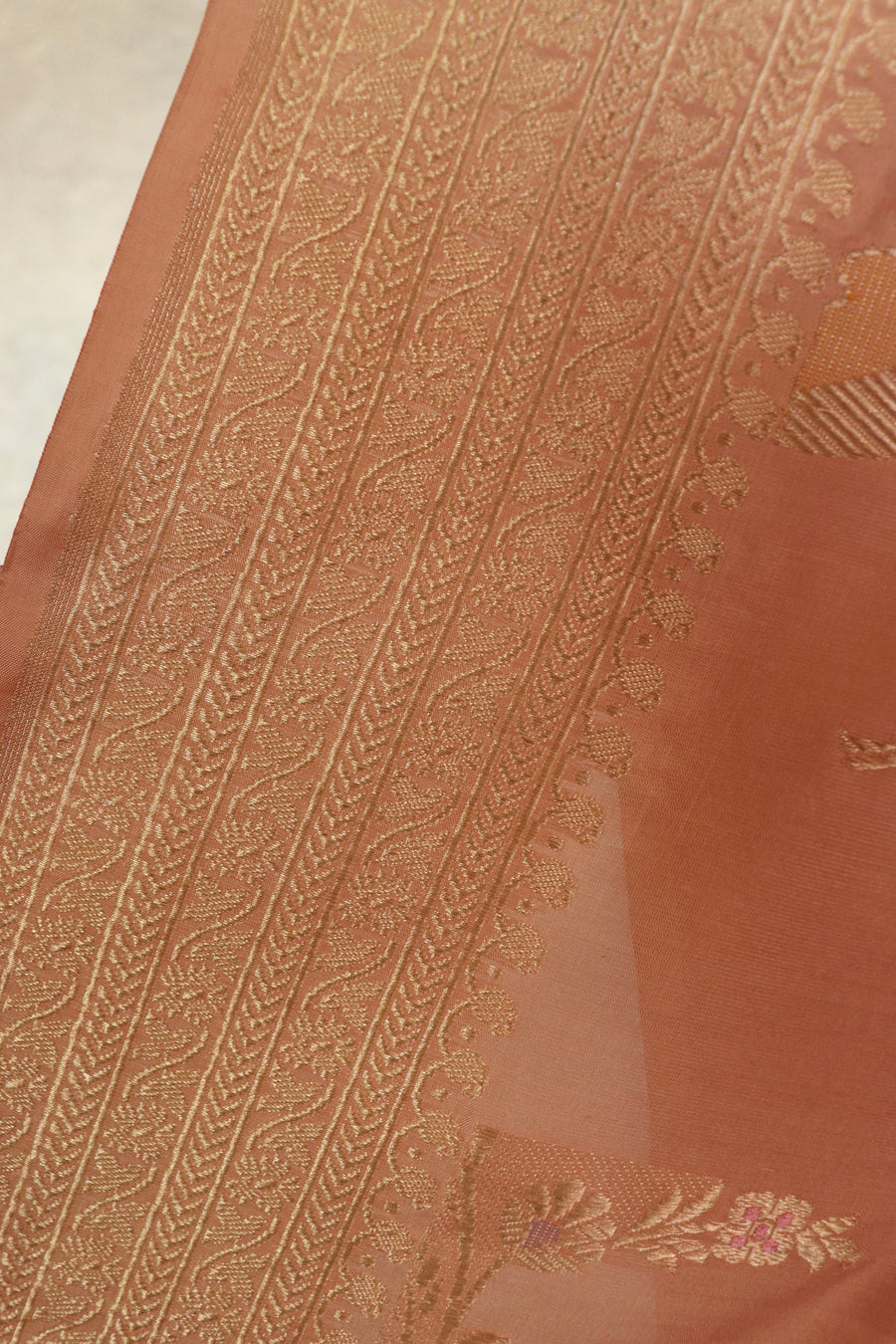 Dusty Rose Meenadar Banarsi Silk Saree - photo 4