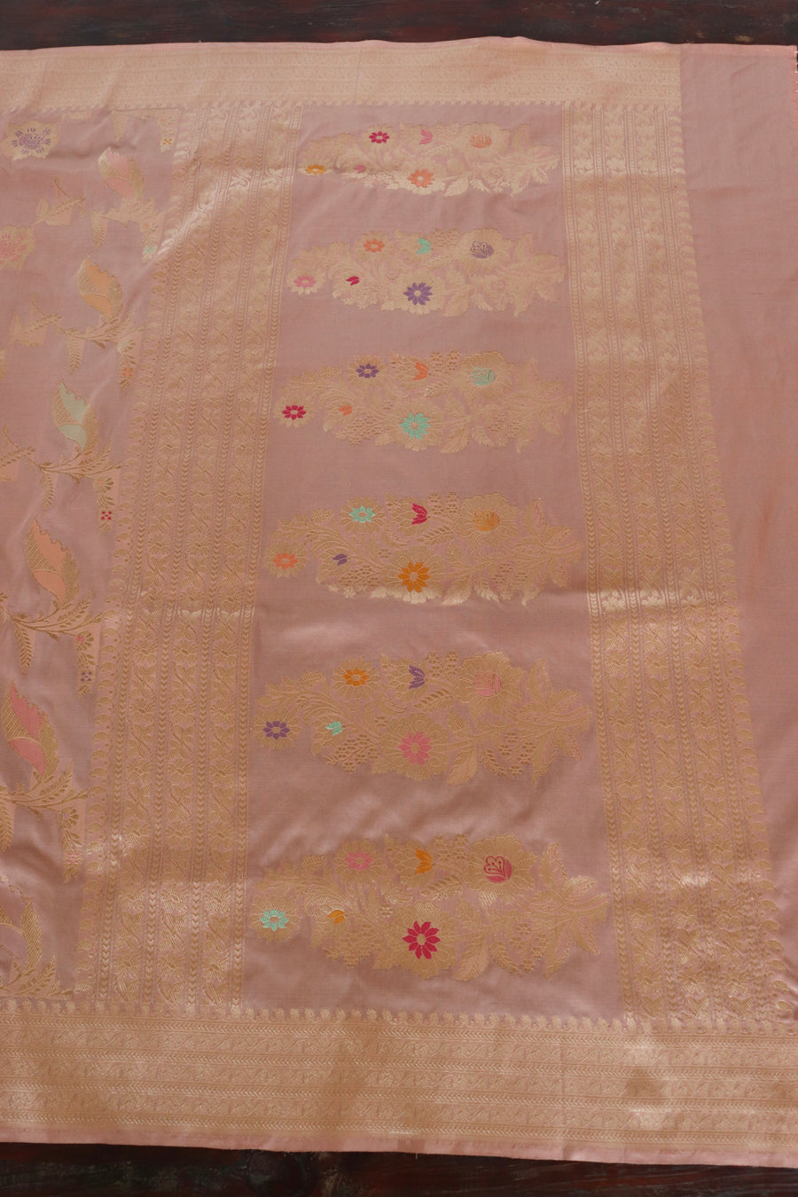 Dusty Rose Meenadar Banarsi Silk Saree - photo 5
