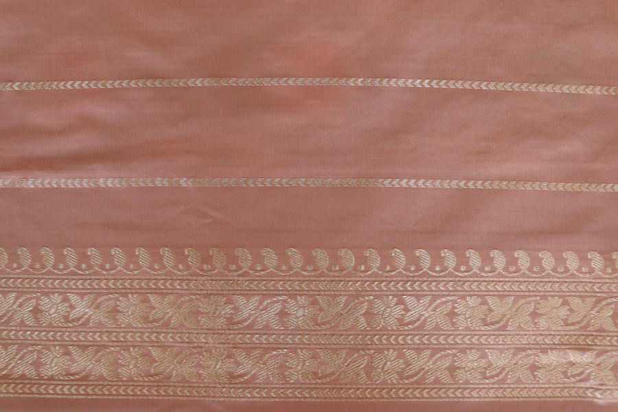 Dusty Rose Meenadar Banarsi Silk Saree - photo 6