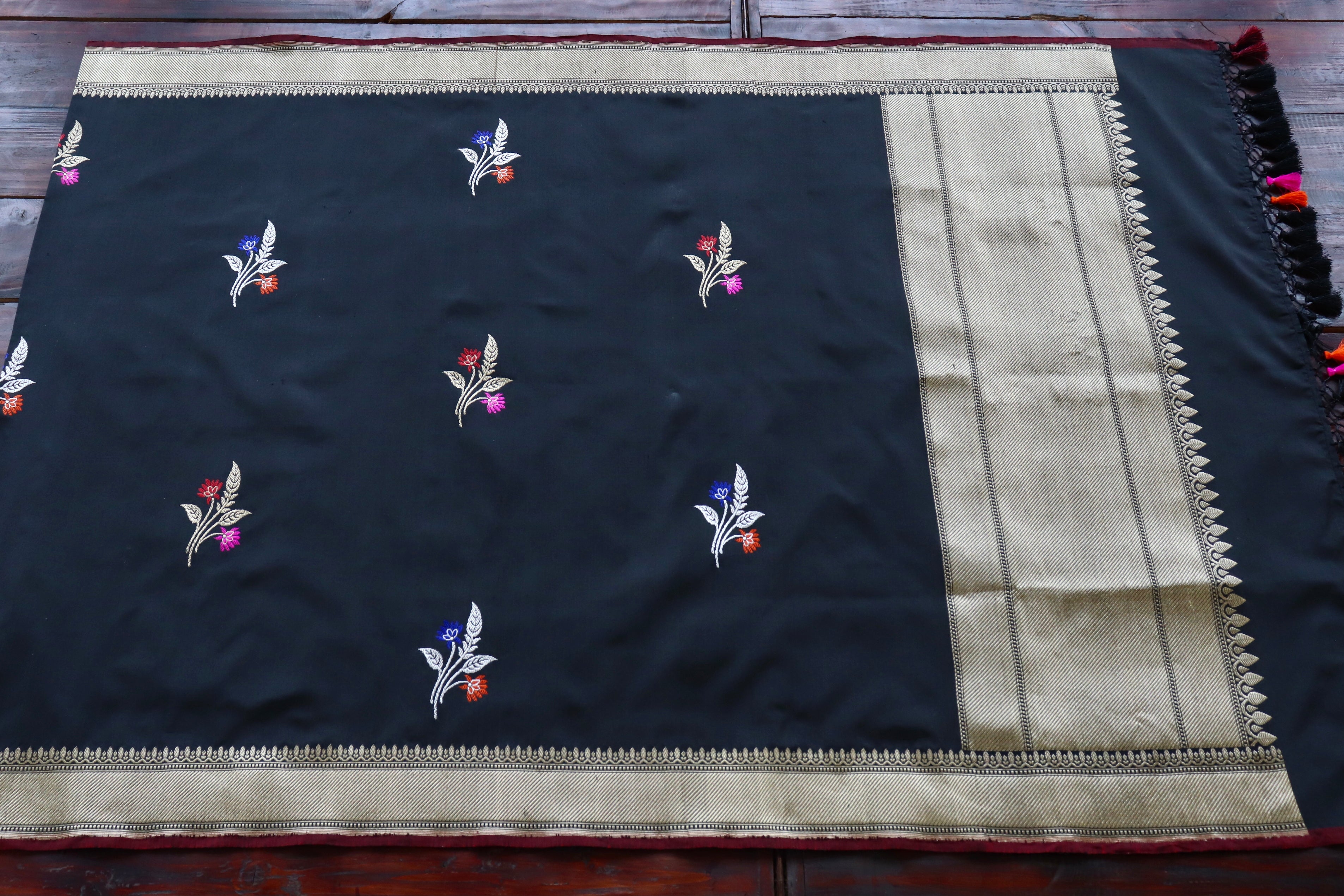 Black Kadhua Motif Pure Silk Handloom Banarasi Dupatta