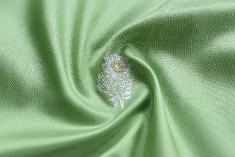 Light Green & Pink  Kadhua Pure Katan Silk Handloom Banarasi Saree