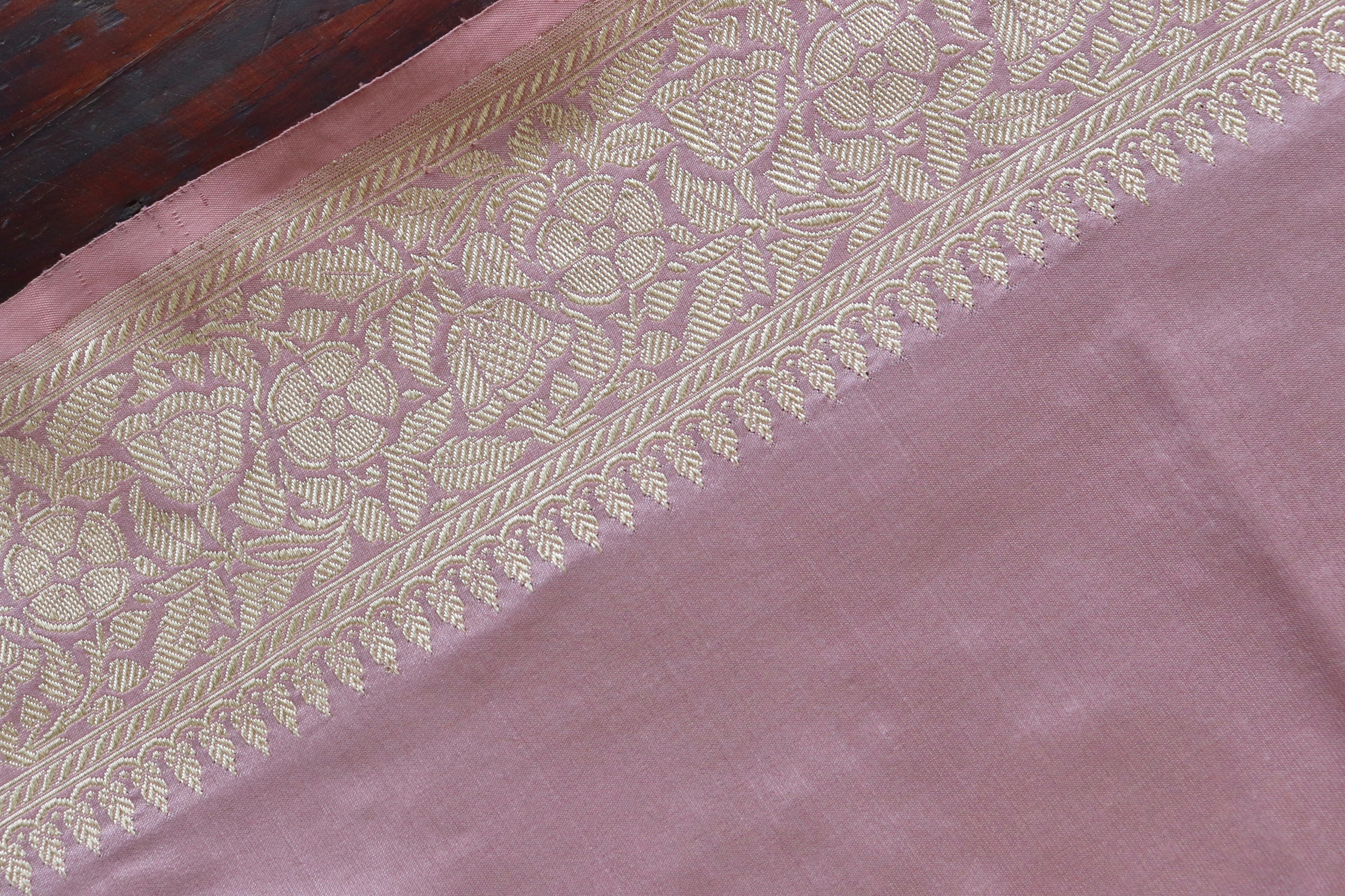 Pale Pink Kadhua Motif Pure Silk Handloom Banarasi Saree