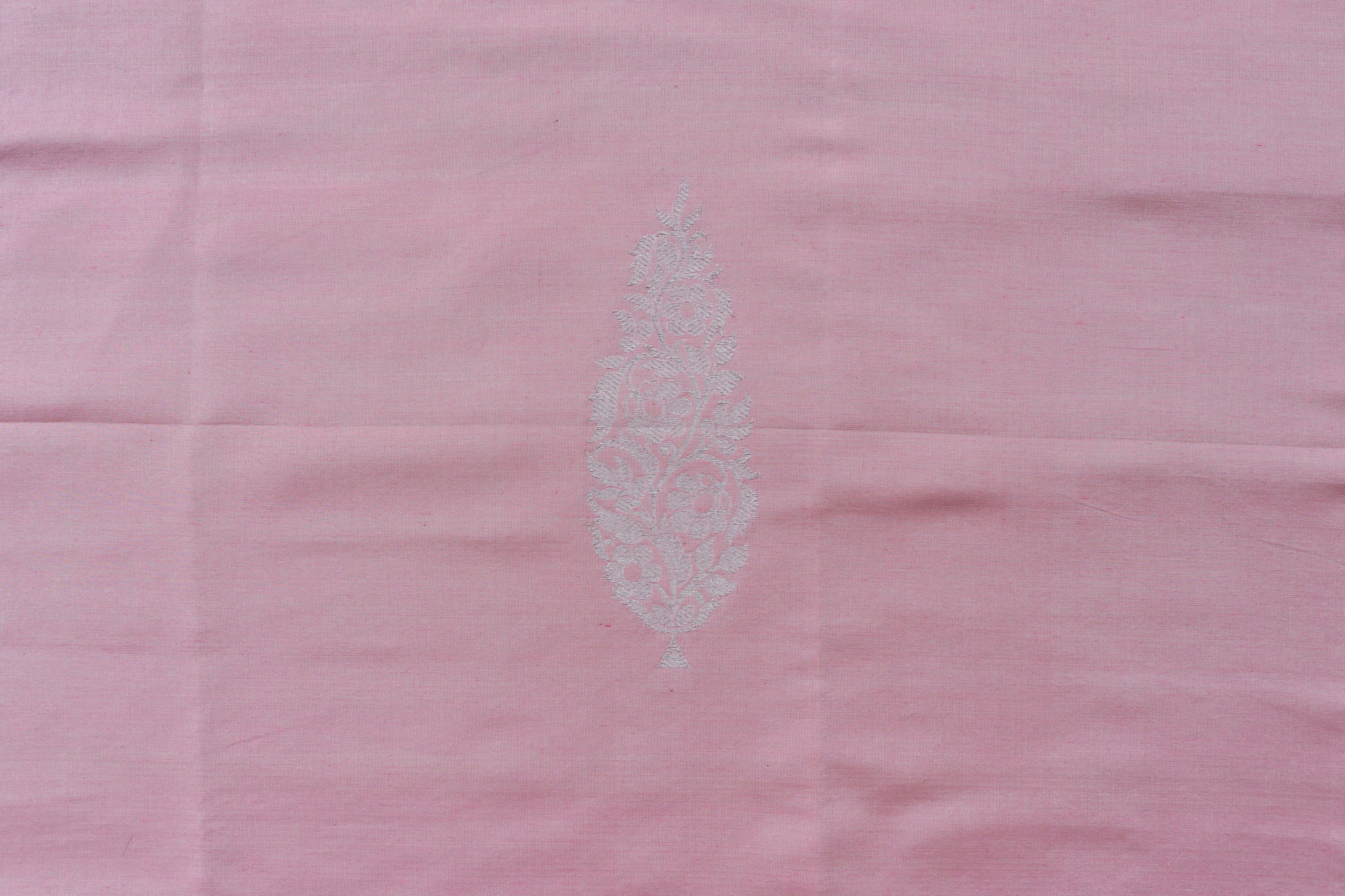 Baby Pink Pure Katan Silk Handloom Banarasi Blouse Piece Thaan