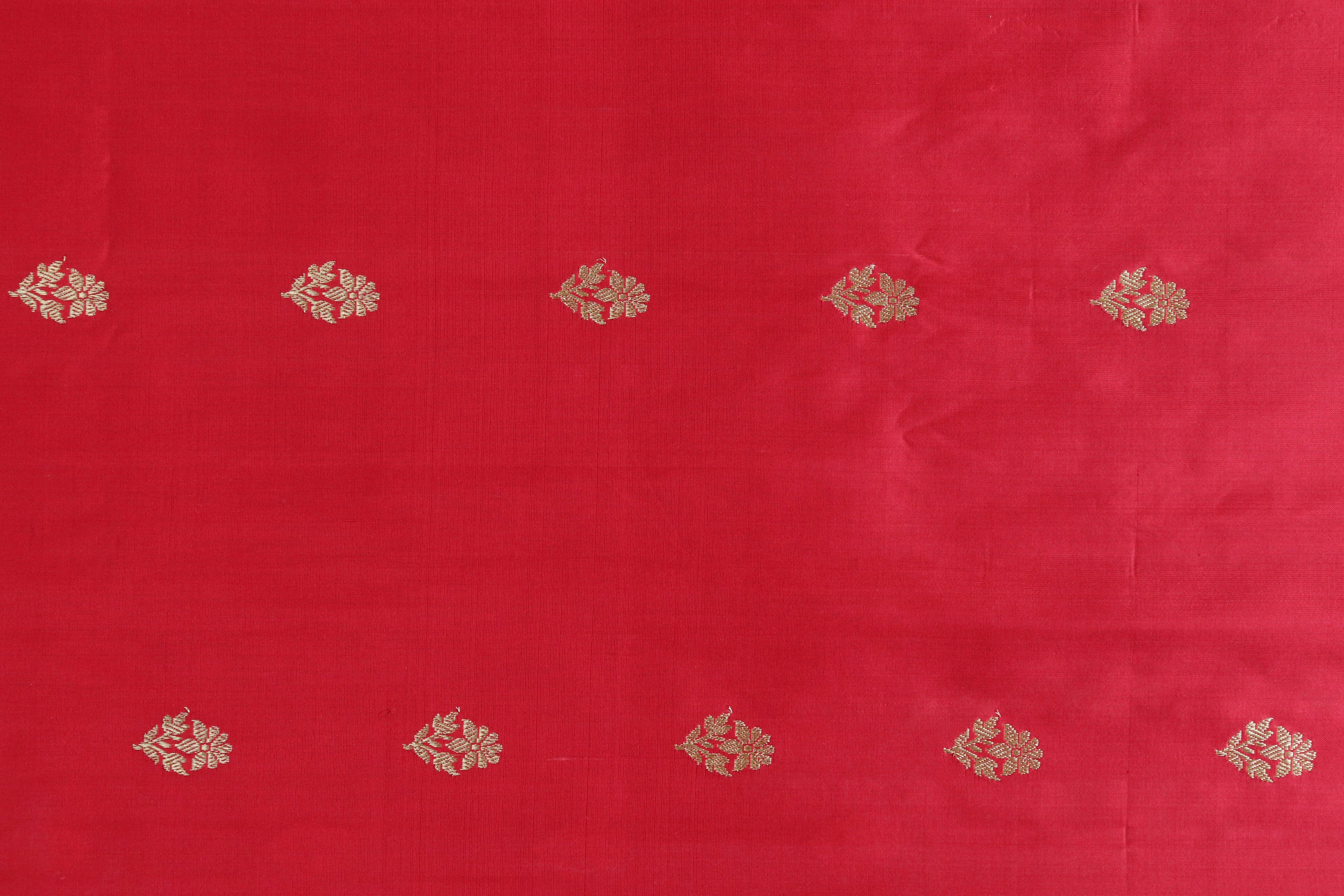 Red Meenadar Jangla Pure Silk Handloom Banarasi Saree