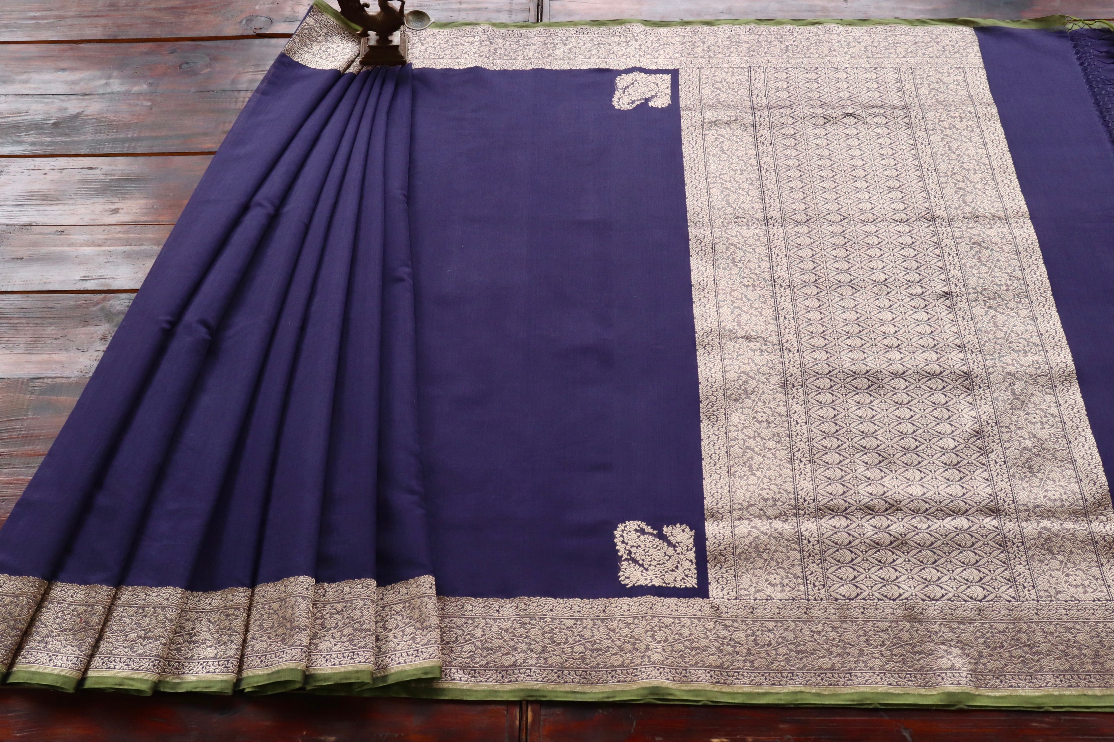 Blue Kuniya Pure Silk Handloom Banarasi Saree