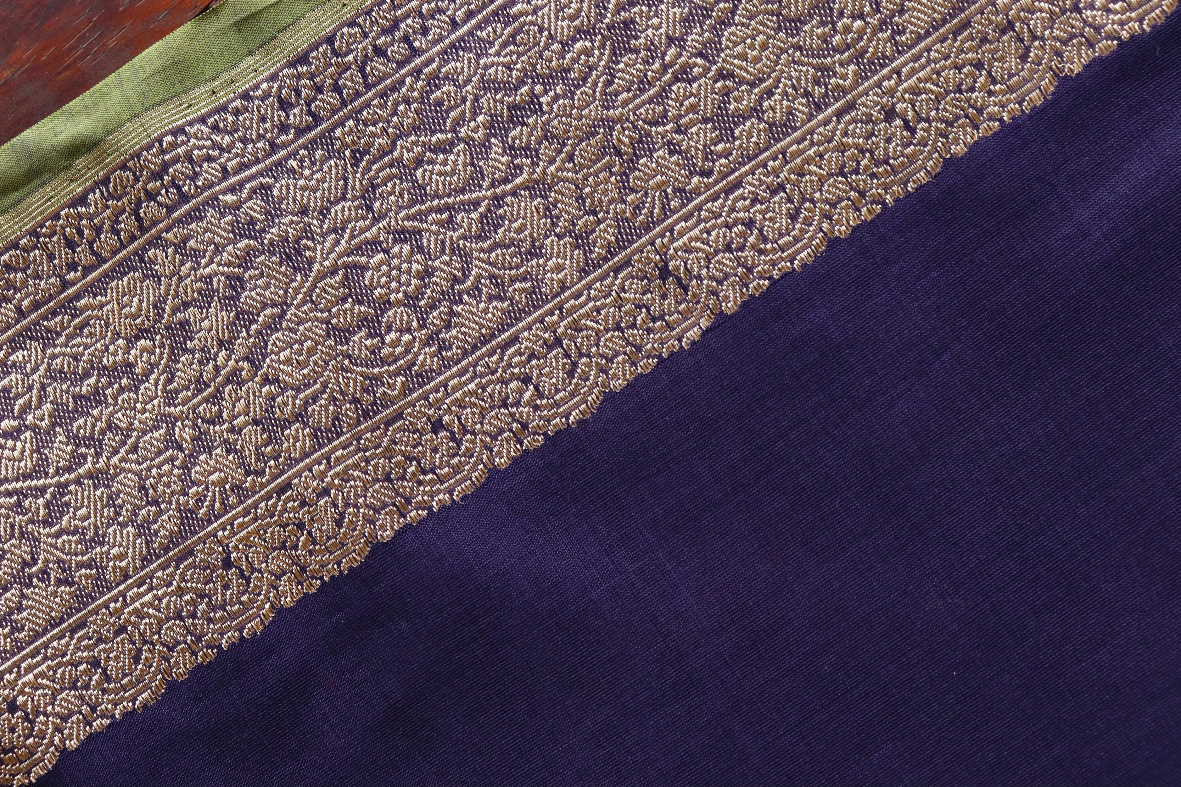 Blue Kuniya Pure Silk Handloom Banarasi Saree