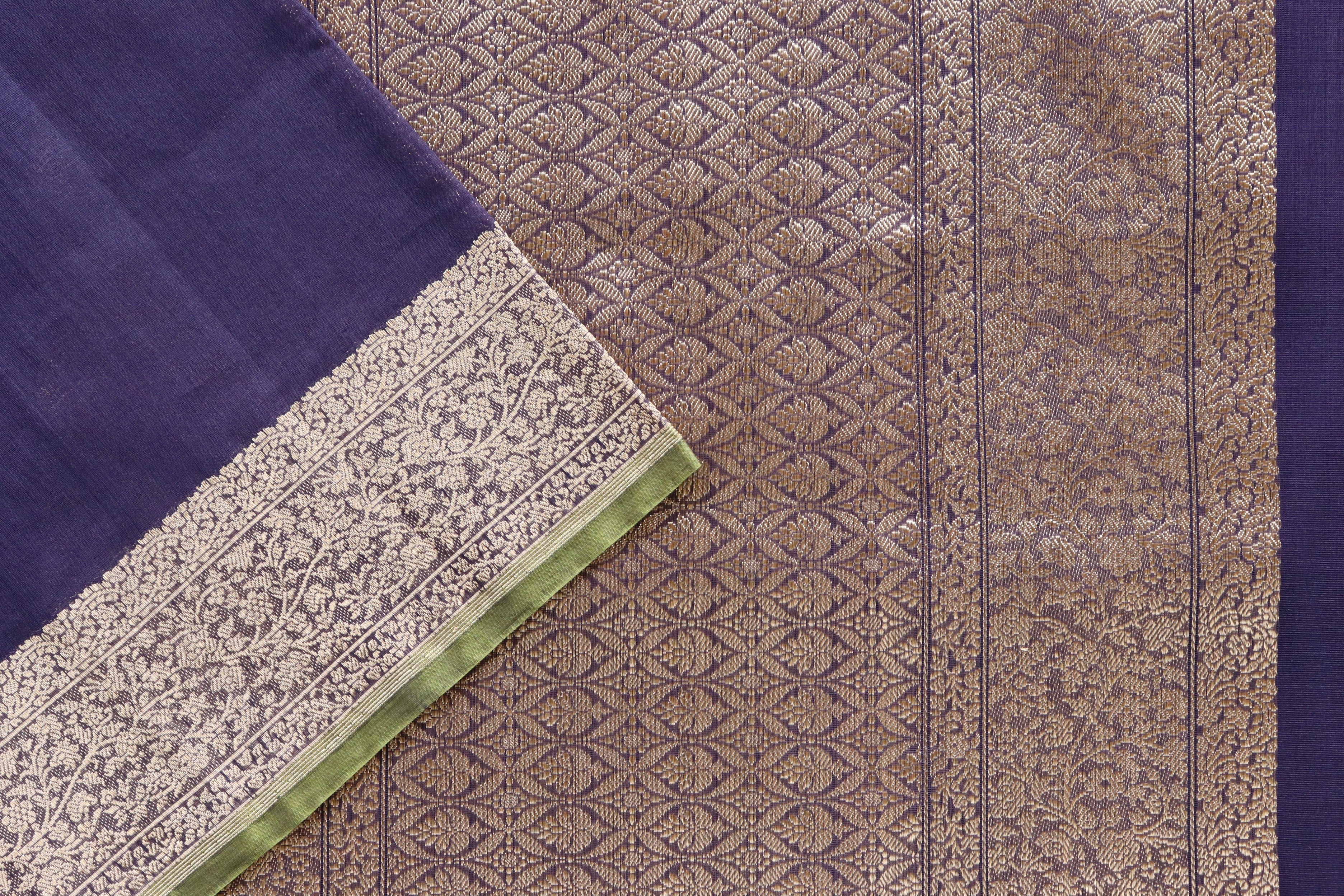 Blue Kuniya Pure Silk Handloom Banarasi Saree