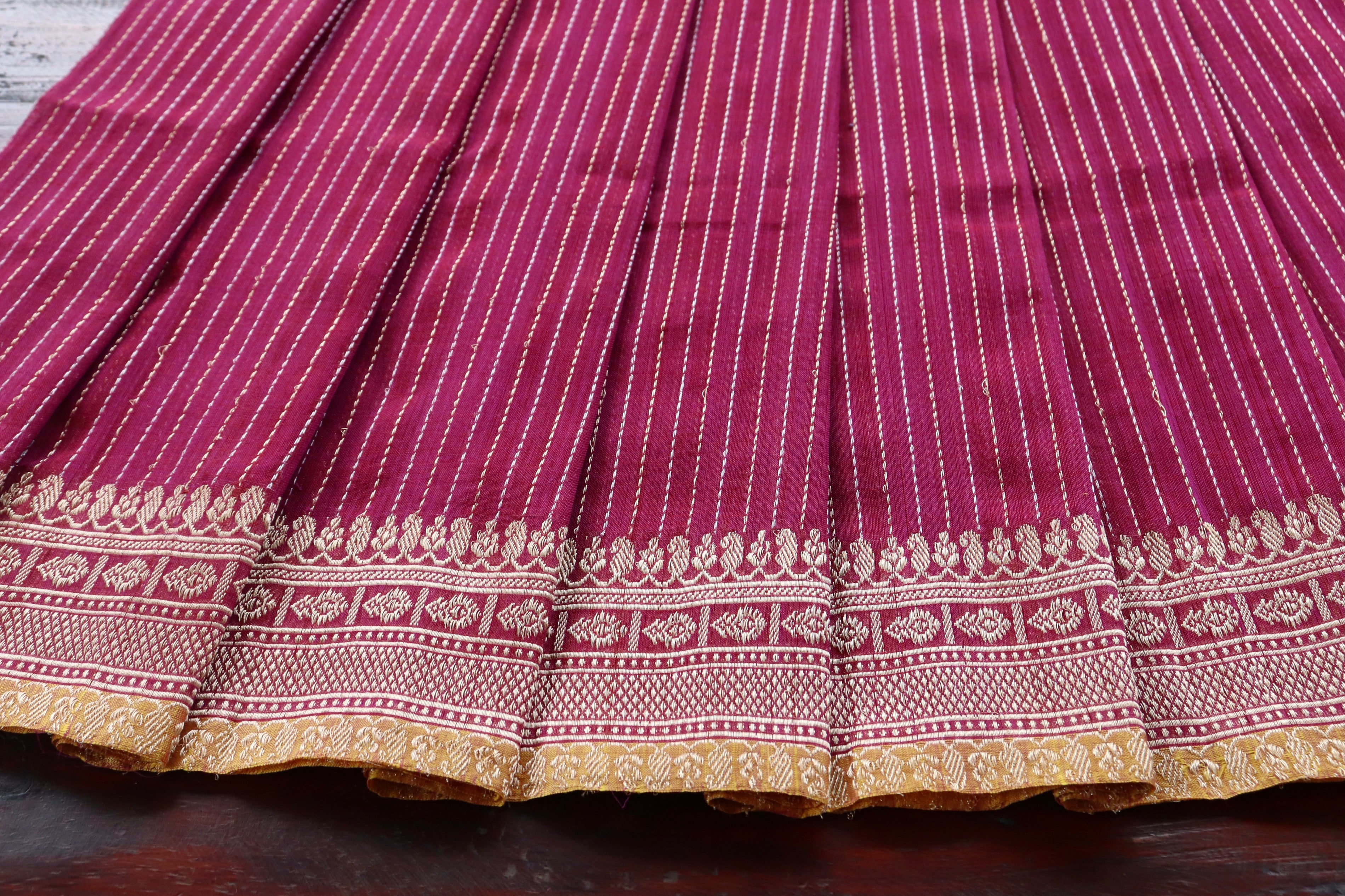 Maroon Kadhua Pure Cotton Handwoven Saree