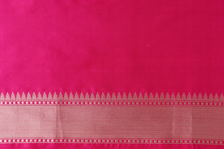 Rani Pink Meenadar Kadhua  Pure Silk Handloom Banarasi Saree
