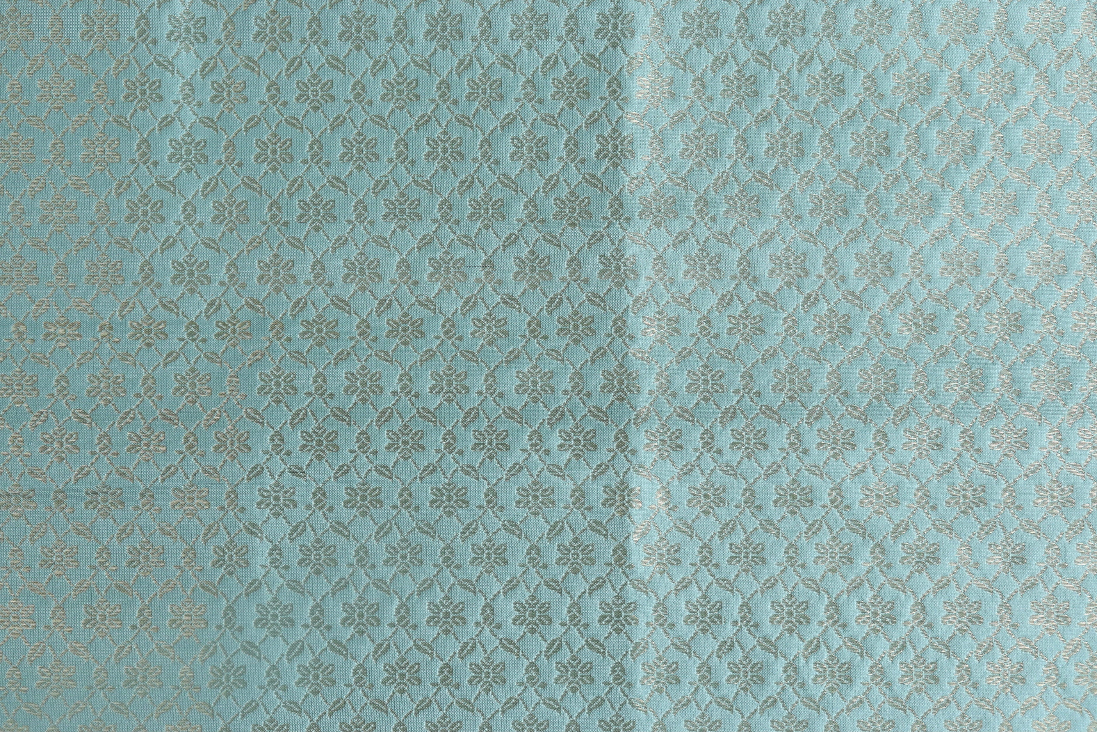 Sky Blue Kadhua Motif Pure Silk Handloom Banarasi Saree