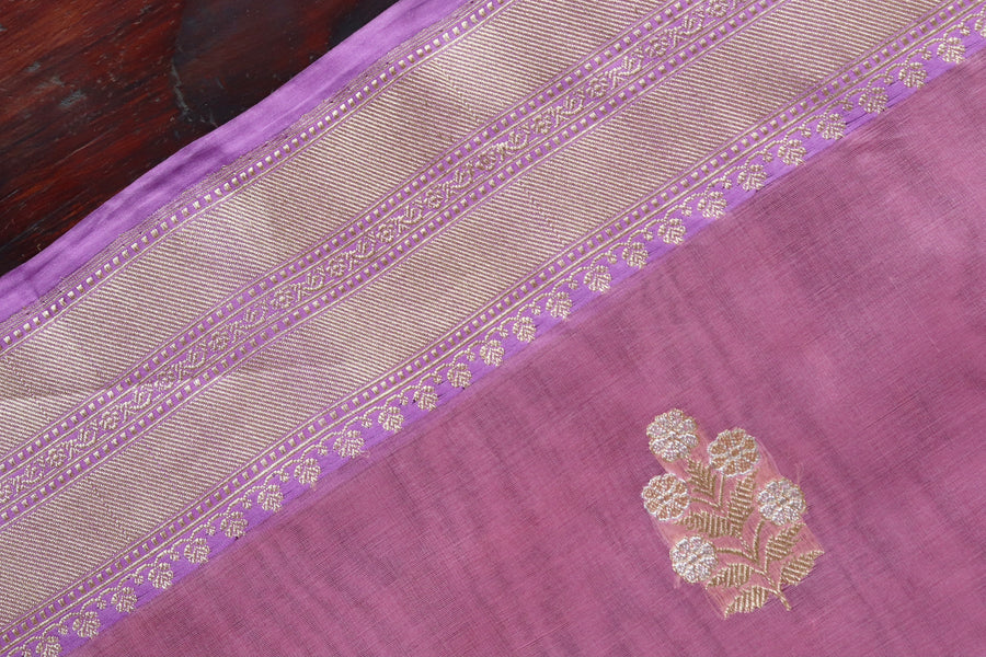 Pink Kadhua Pure Kora Silk Banarasi Saree | Stuti Weaves
