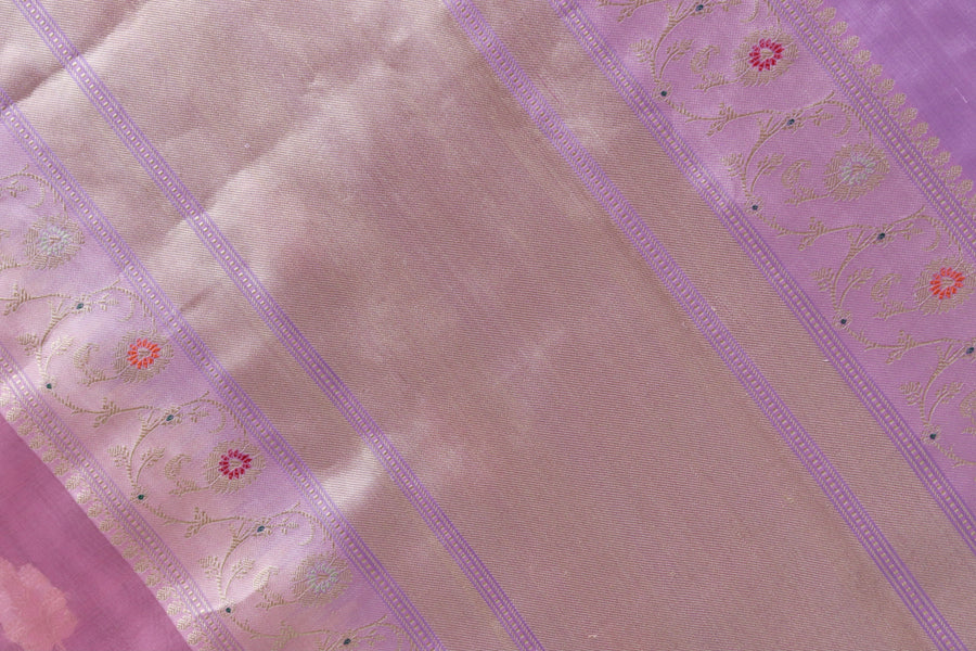 Pink Kadhua Pure Kora Silk Banarasi Saree | Stuti Weaves
