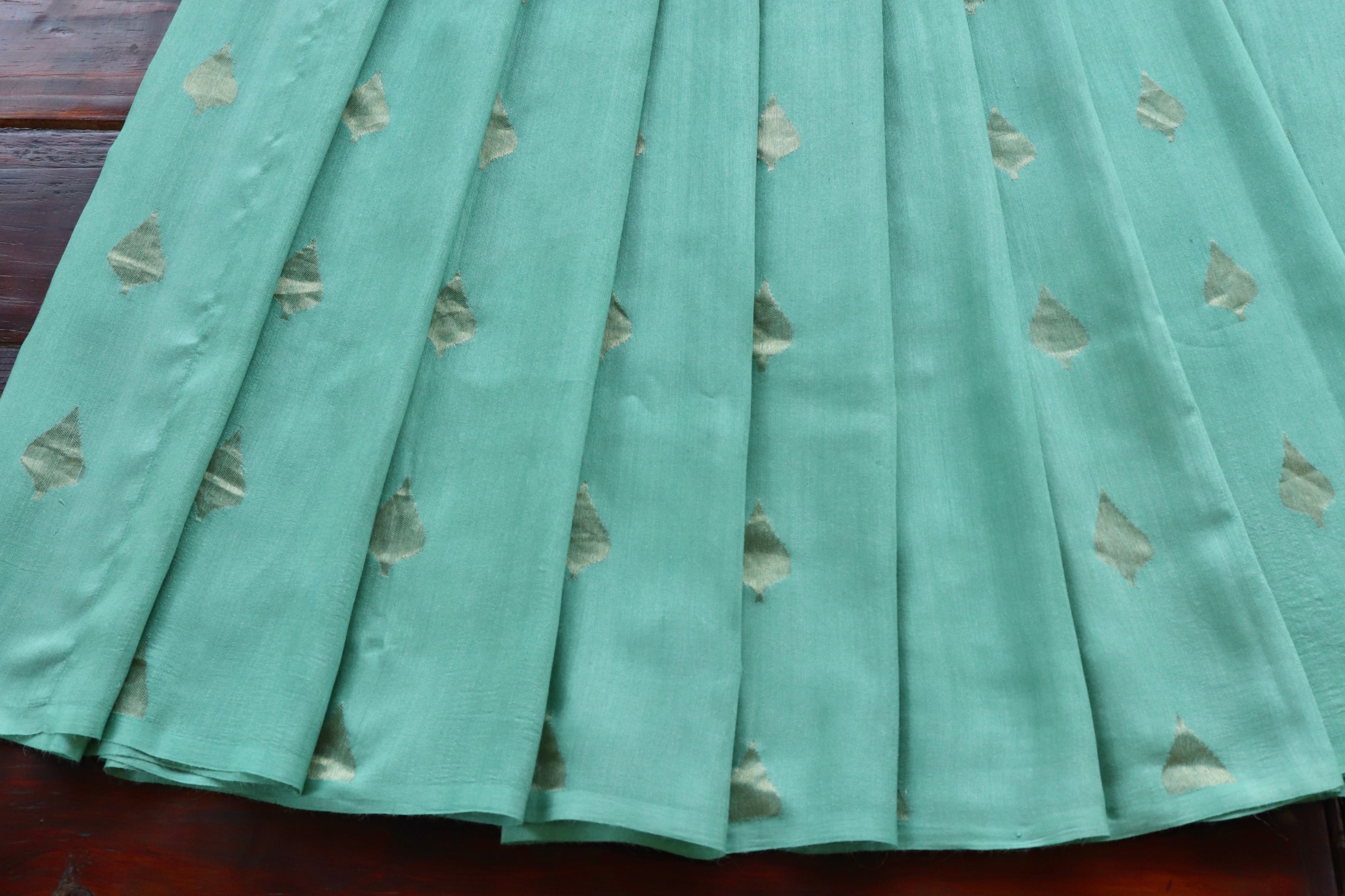 Pastel Green Munga Silk Banarasi Handloom Saree