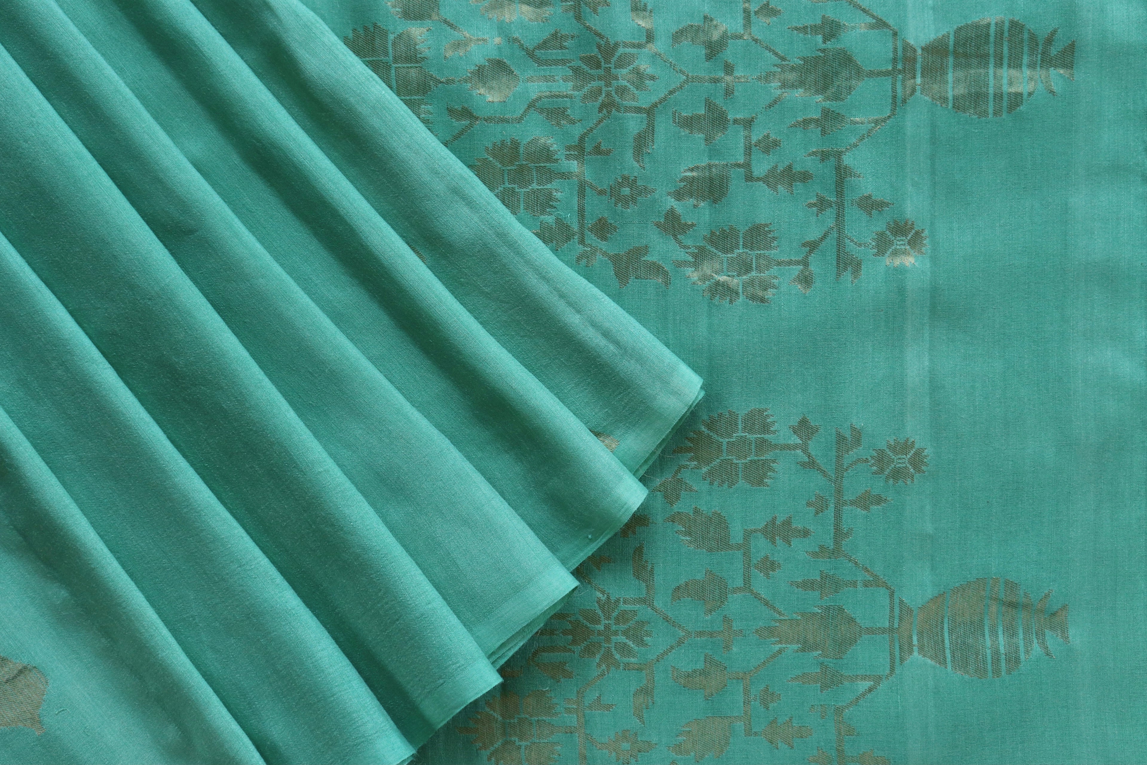 Pastel Green Munga Silk Banarasi Handloom Saree