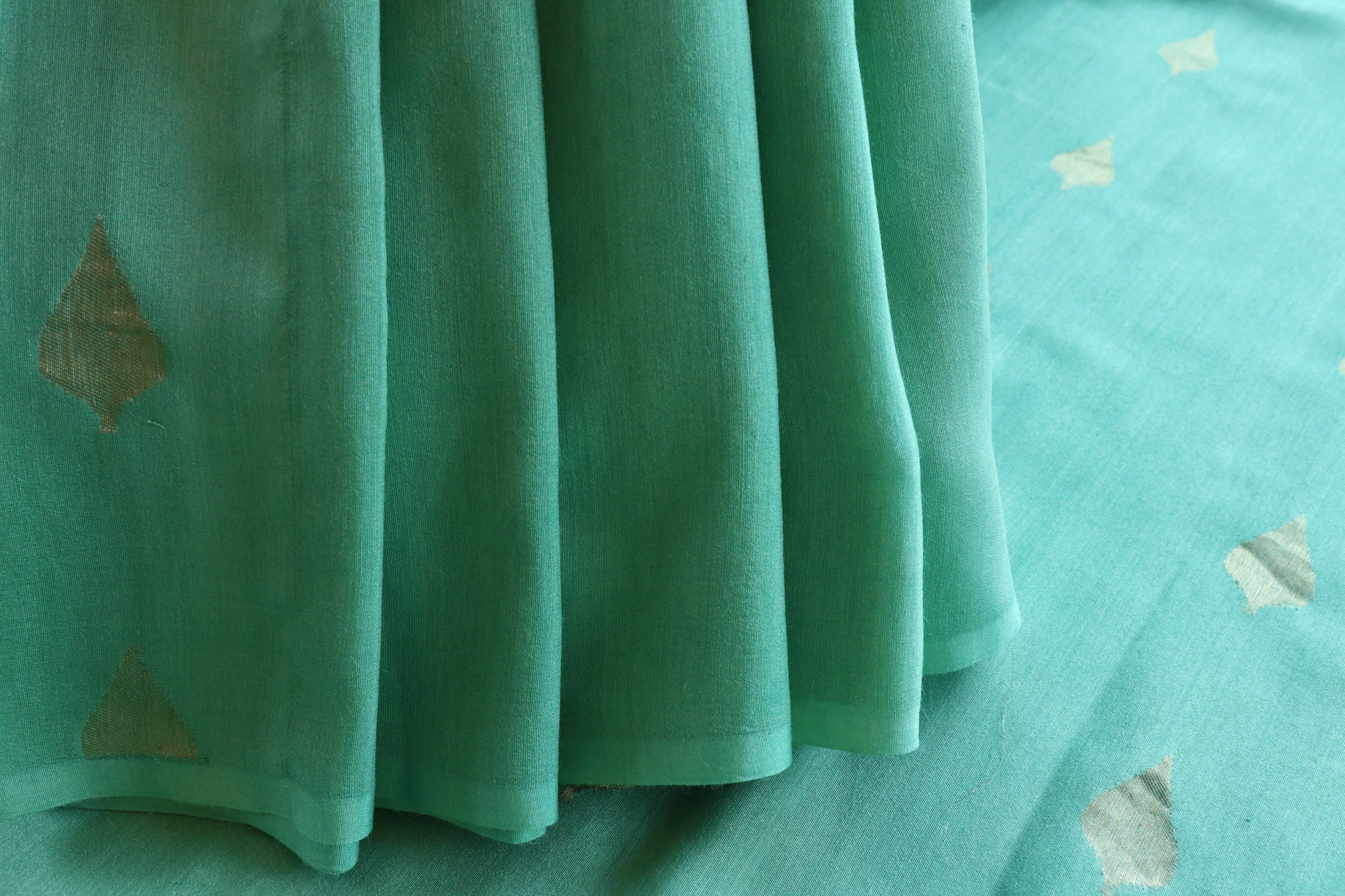 Pastel Green Munga Silk Banarasi Handloom Saree