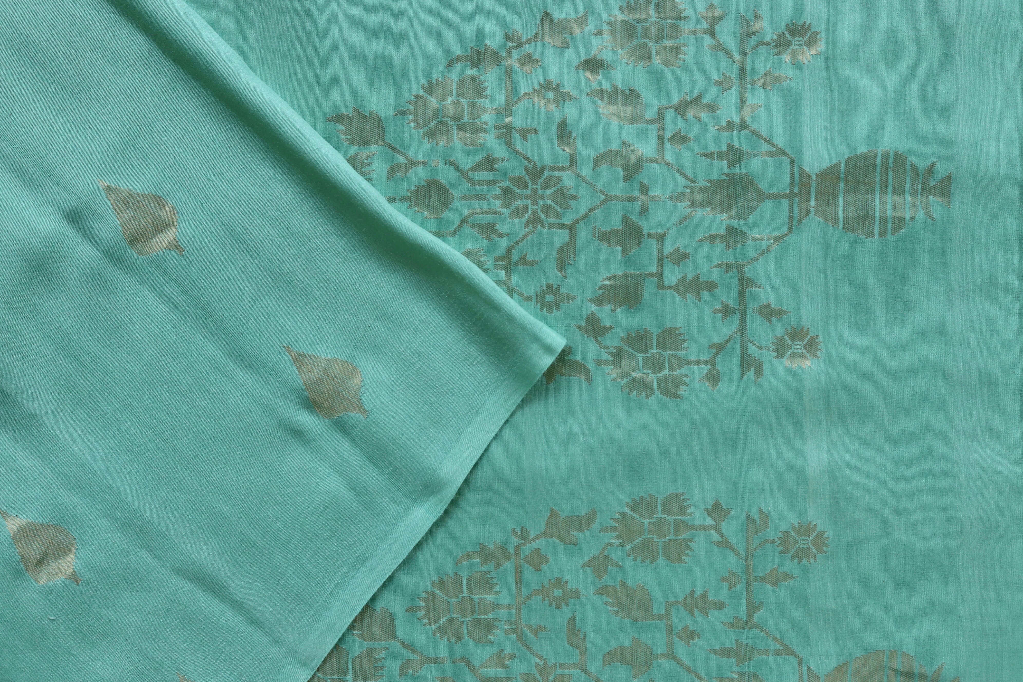 Pastel Green Munga Silk Banarasi Handloom Saree