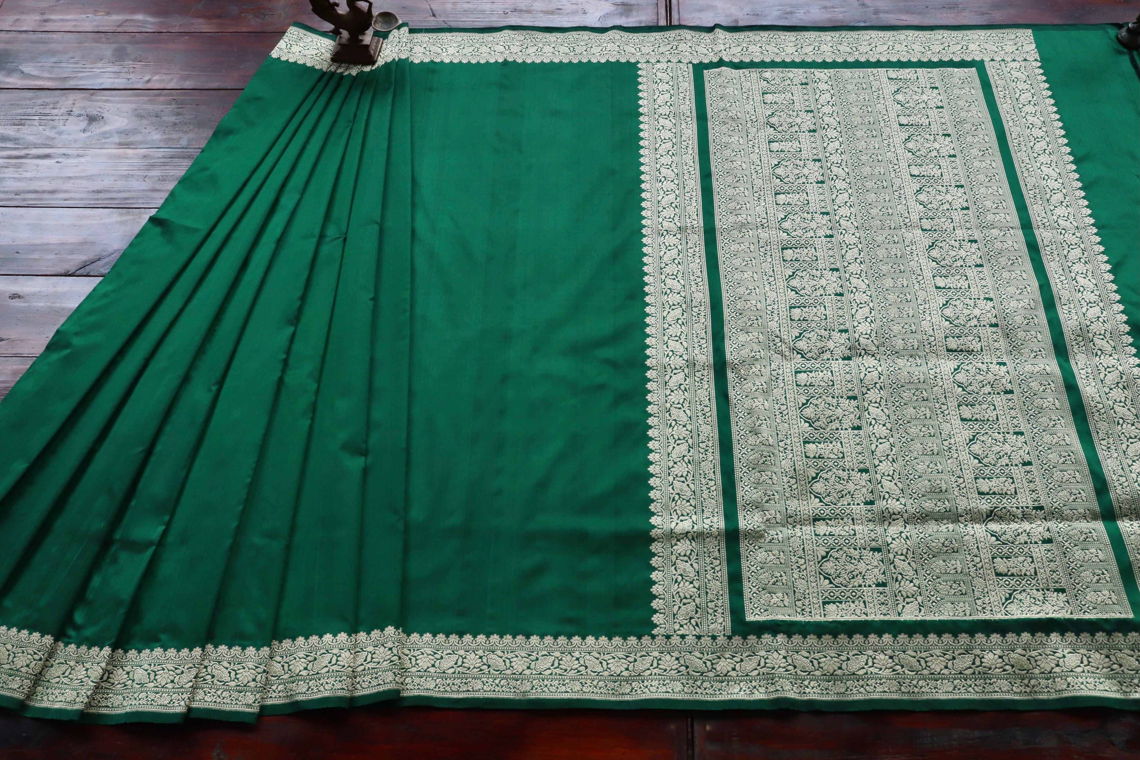 Emerald Kadhua Pure Silk Handloom Banarasi Saree