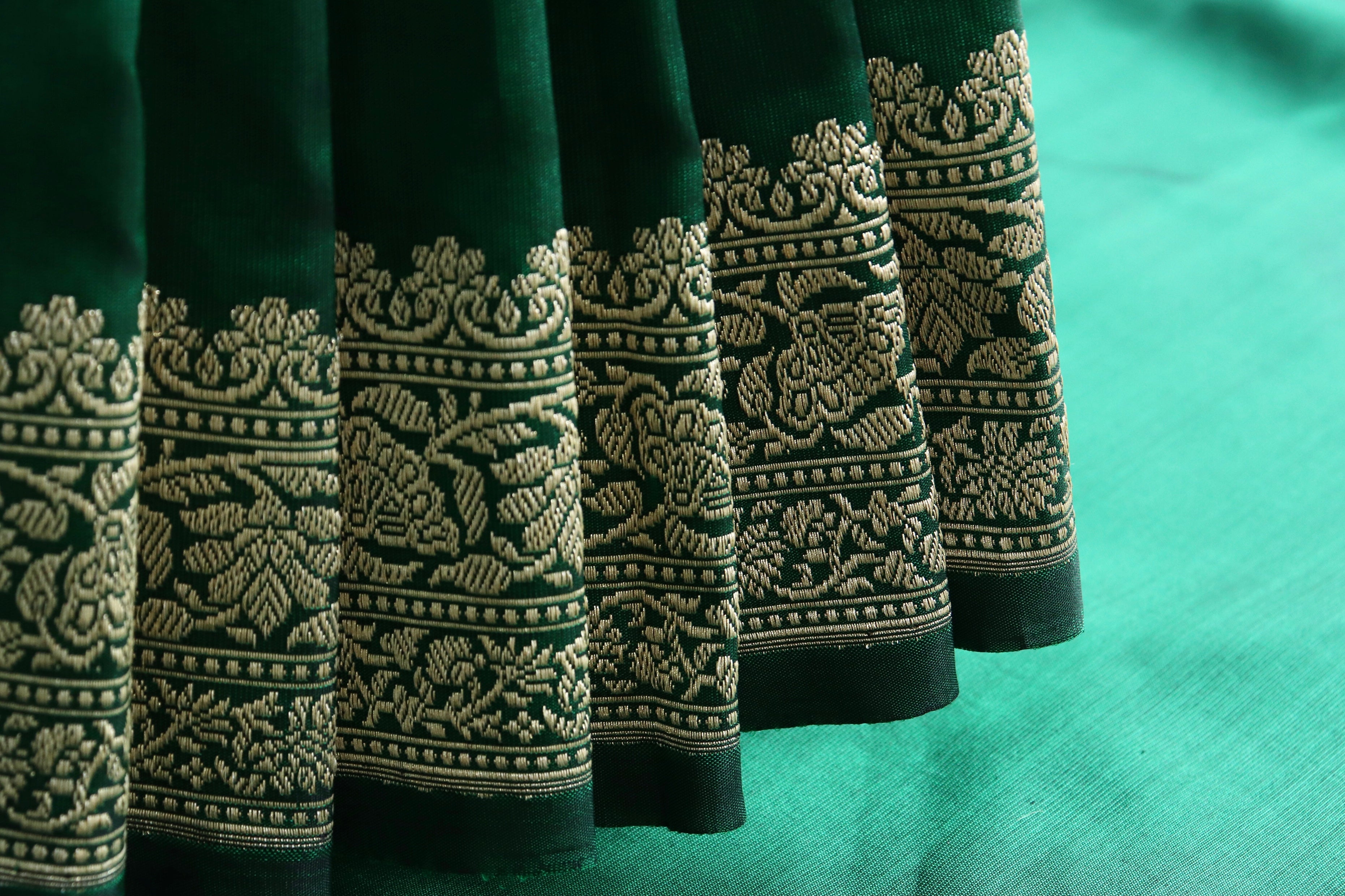 Emerald Kadhua Pure Silk Handloom Banarasi Saree
