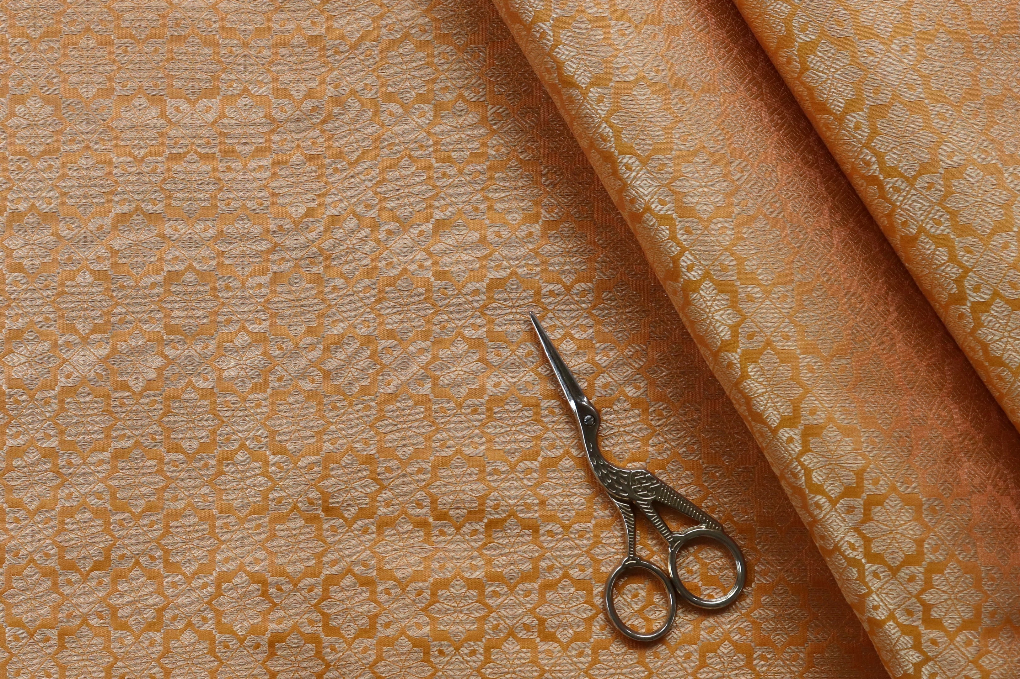 Merigold Pure Katan Silk Handloom Banarasi Fabric Thaan