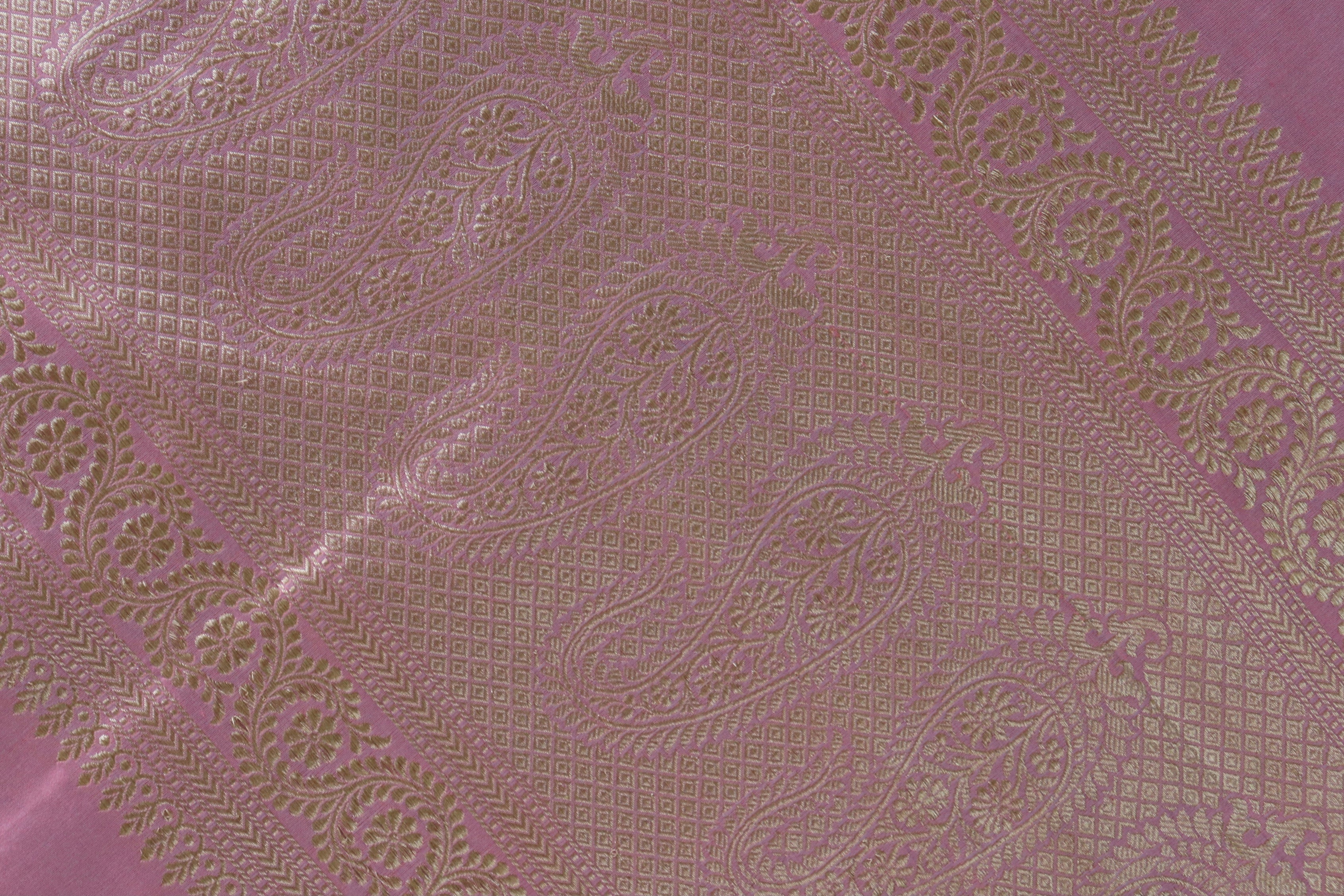 Soft Pink Kadhua Pure Silk Handloom Banarasi Saree