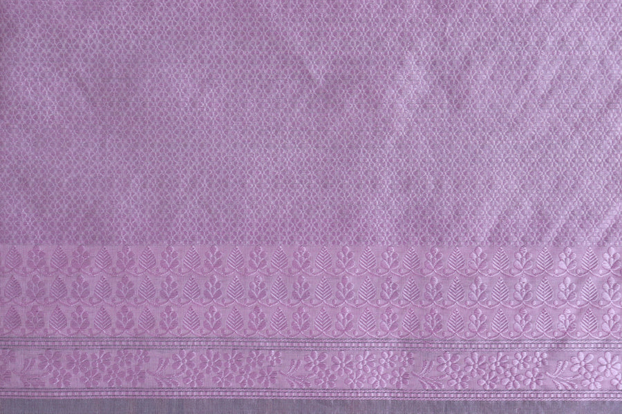 Pink Resham Kadhua Pure Kora Silk Saree | Stuti Weaves