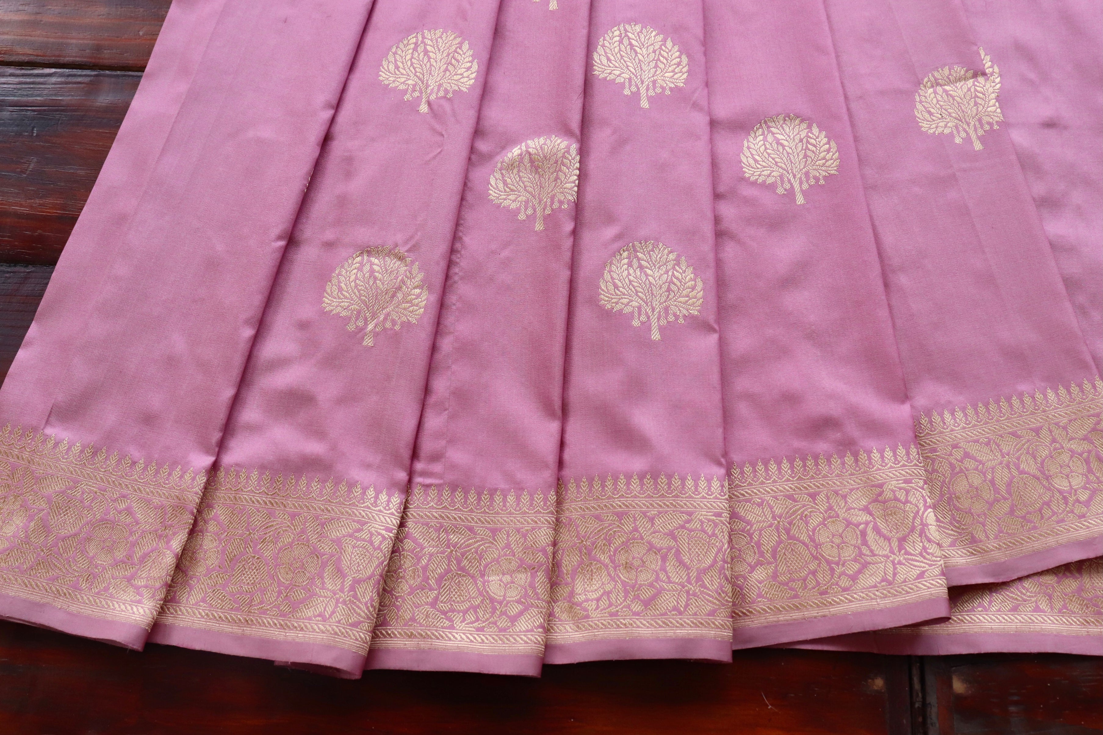 Pink Kadhua Motif Pure Silk Handloom Banarasi Saree