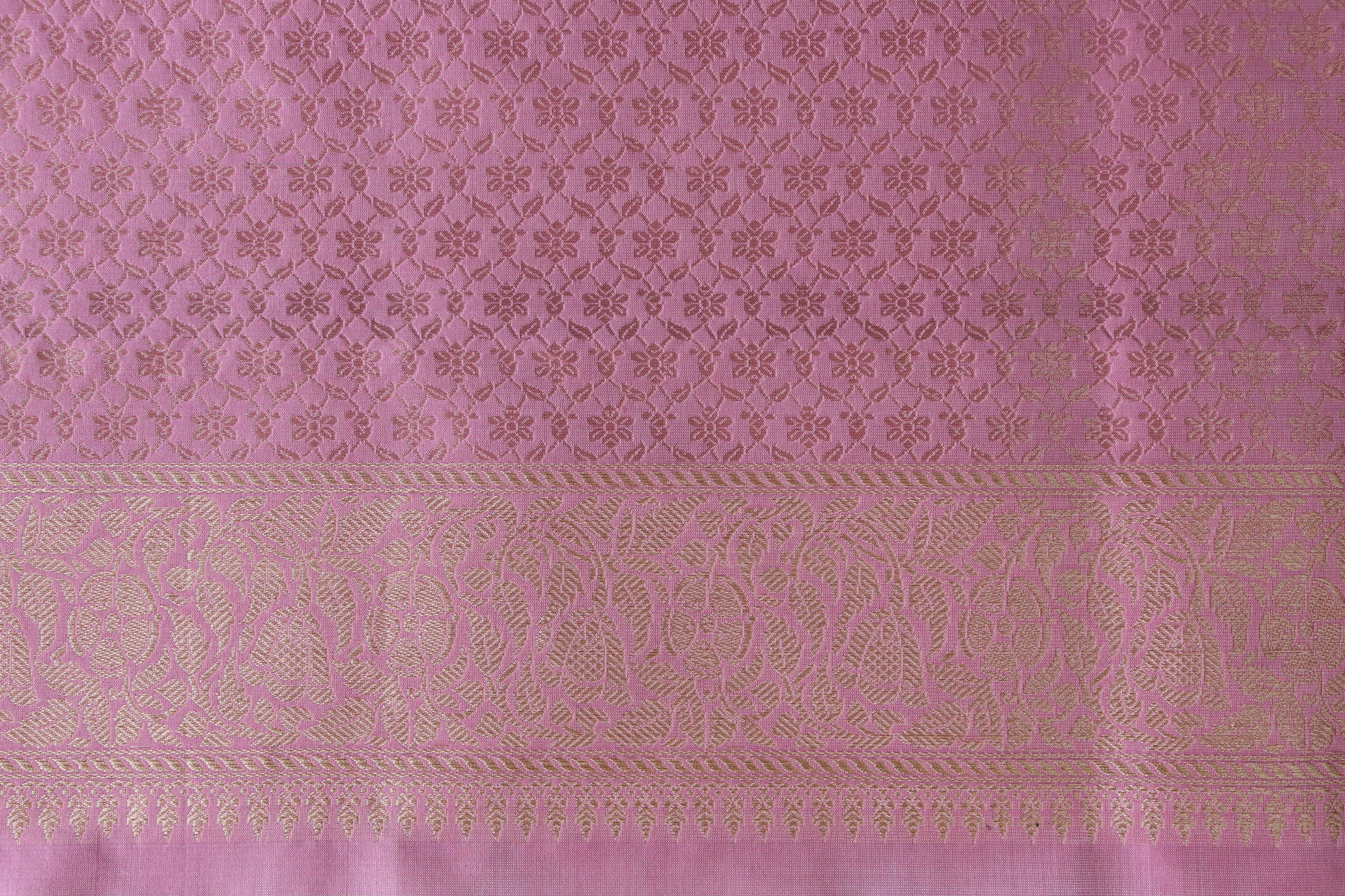 Pink Kadhua Motif Pure Silk Handloom Banarasi Saree
