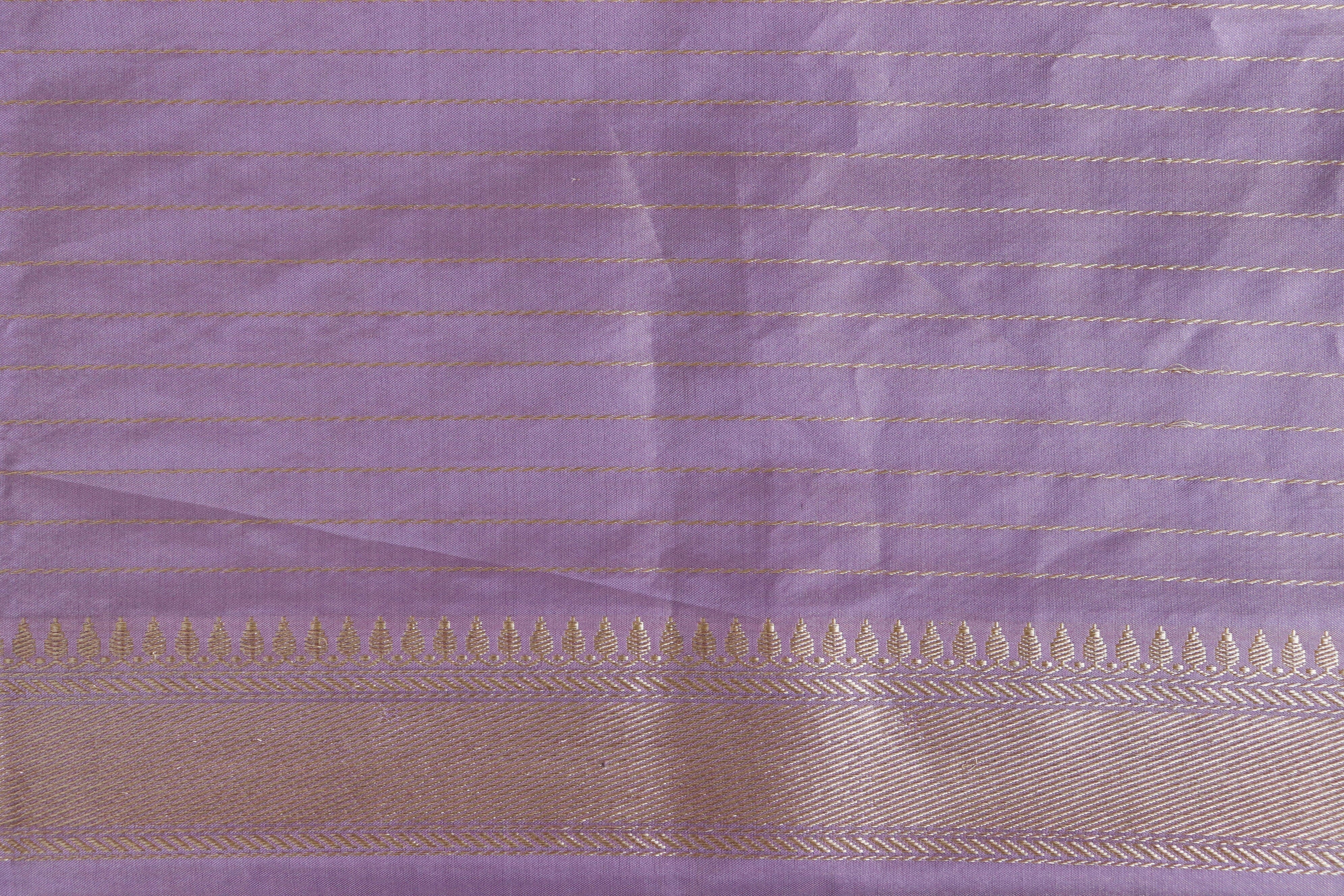 Baby Pink & Baby Purple Tissue With Meenadar Silk Kadiyal Banarasi Saree