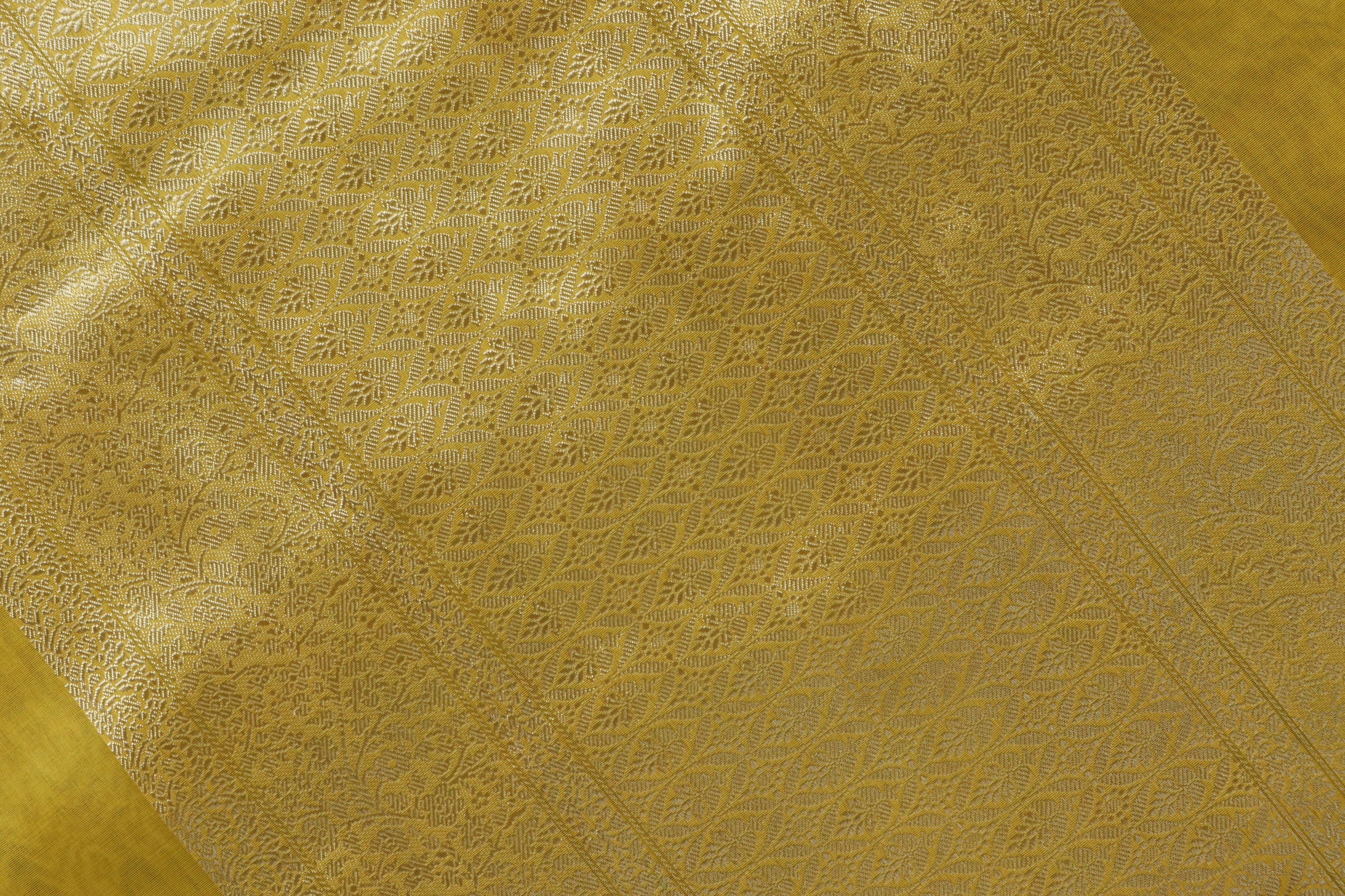 Yellow Kuniya Pure Organza Silk Handloom Saree