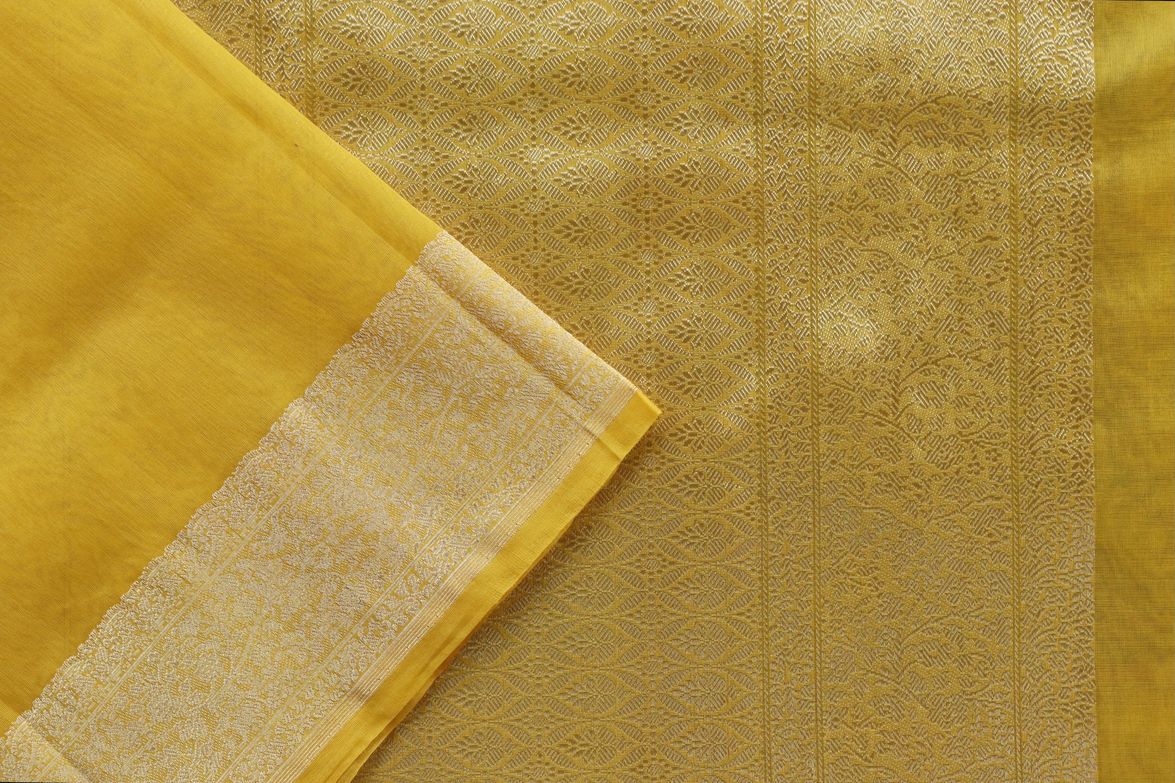 Yellow Kuniya Pure Organza Silk Handloom Saree