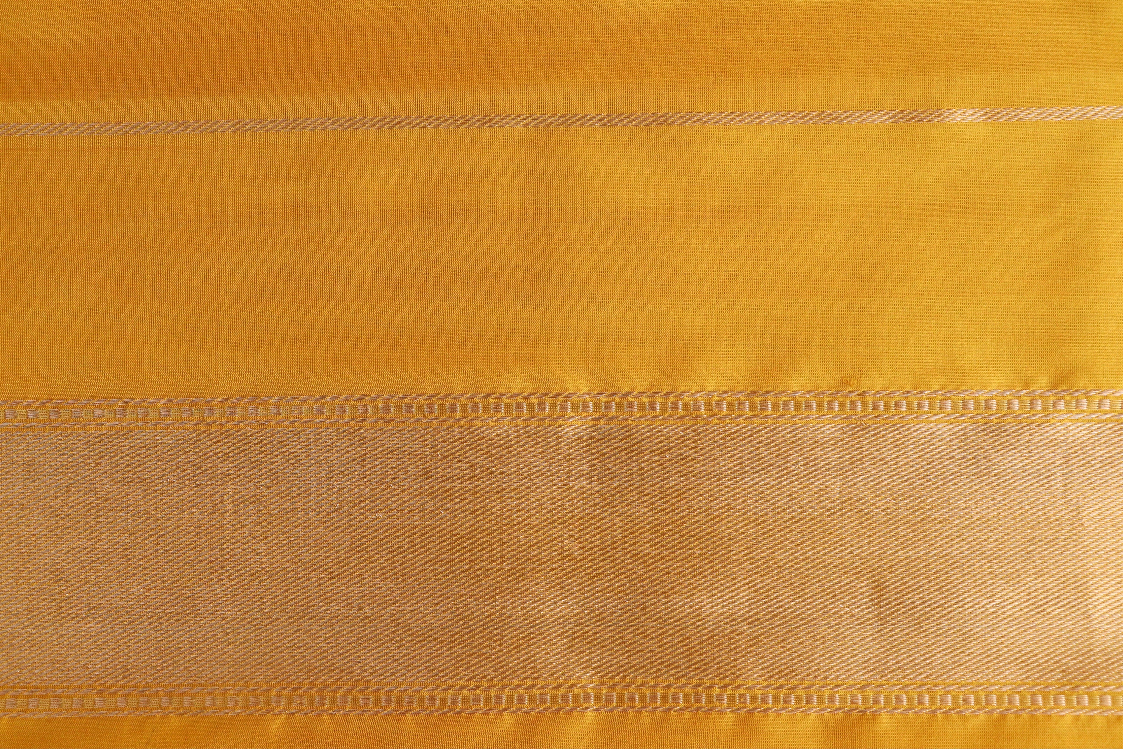 Yellow Floral Border Pure Silk Handloom Banarasi Saree