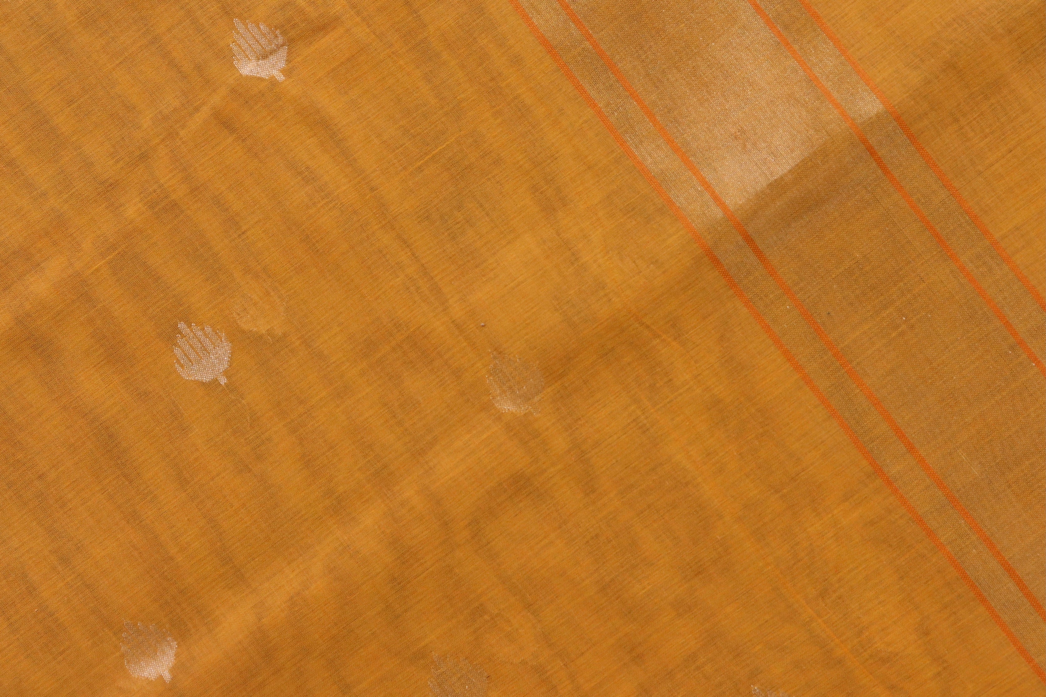 Sunset Yellow Cotton Banarasi Handloom Saree