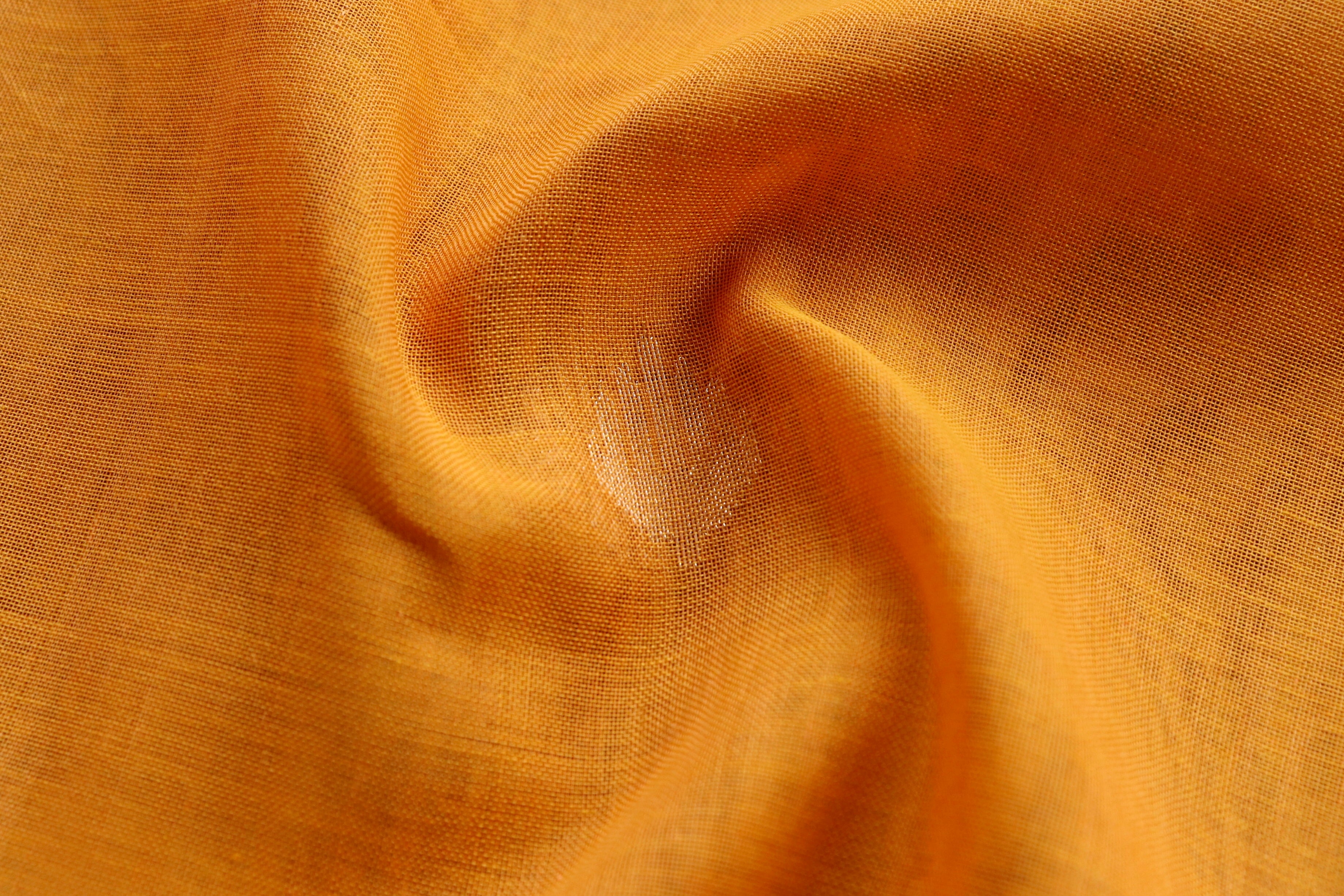 Sunset Yellow Cotton Banarasi Handloom Saree