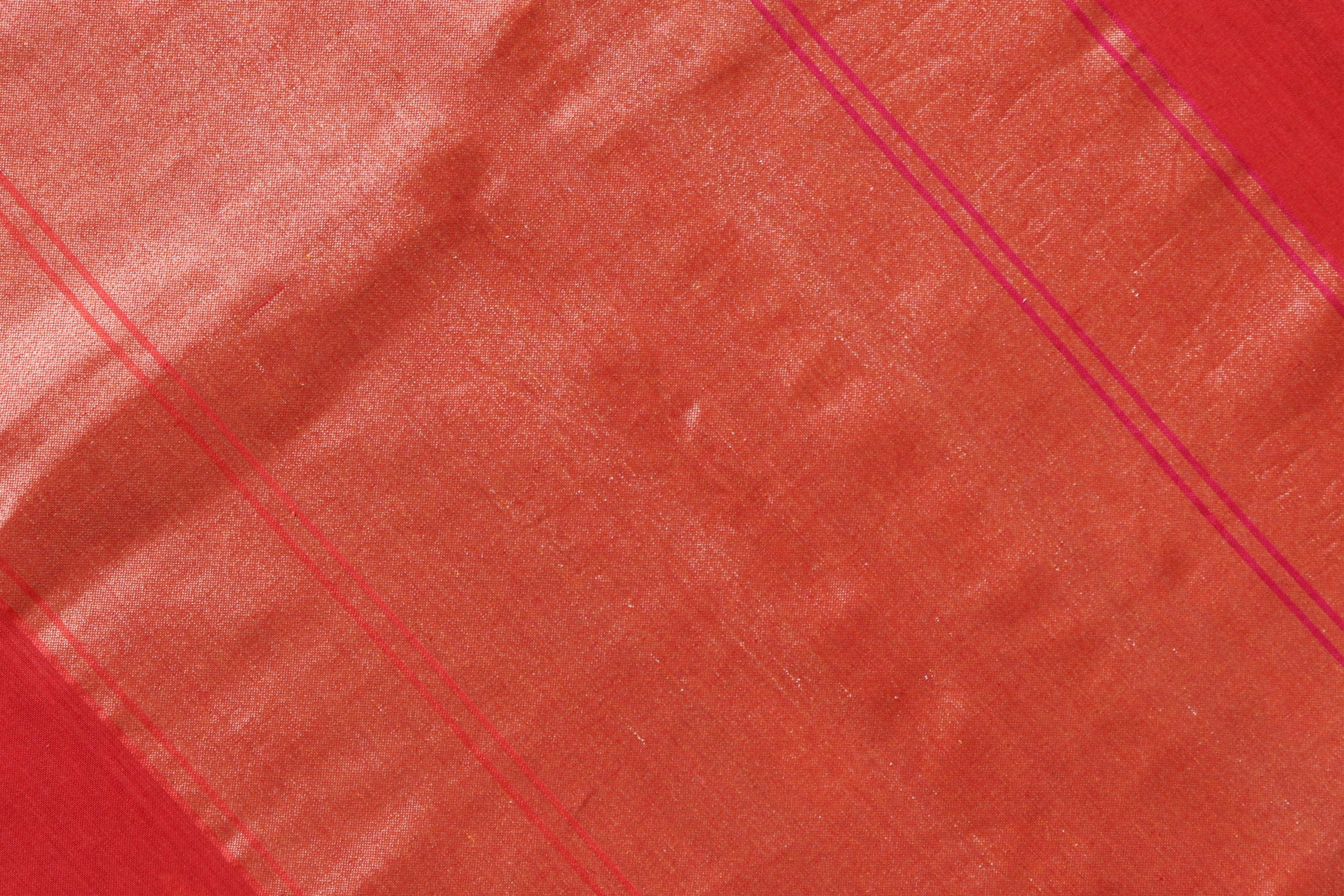 Red Cotton Banarasi Handloom Saree