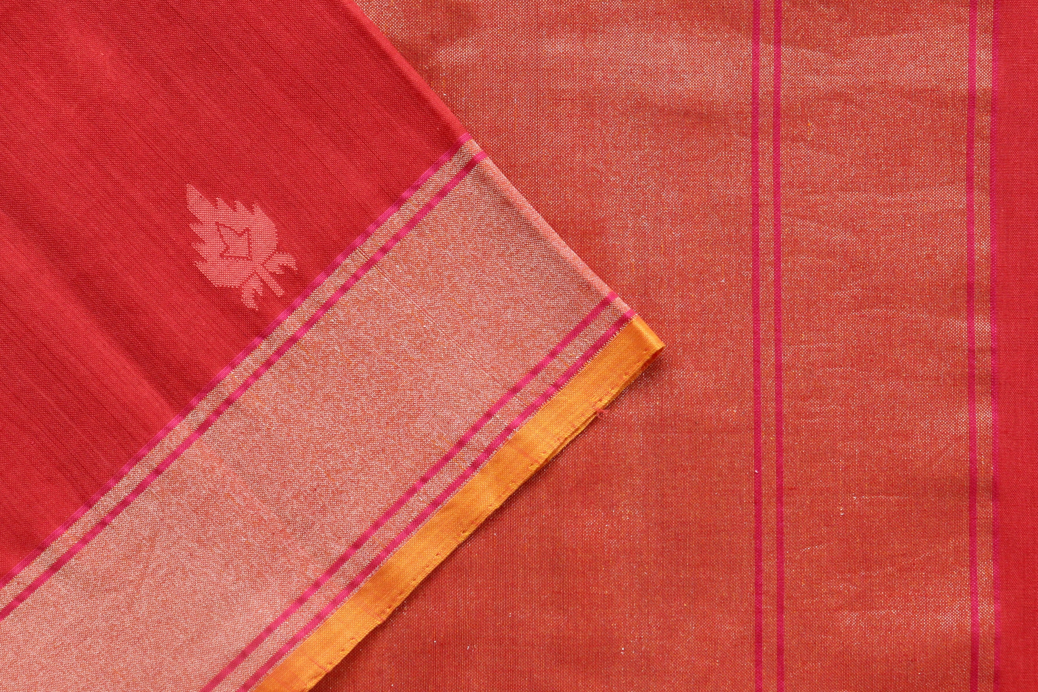 Red Cotton Banarasi Handloom Saree