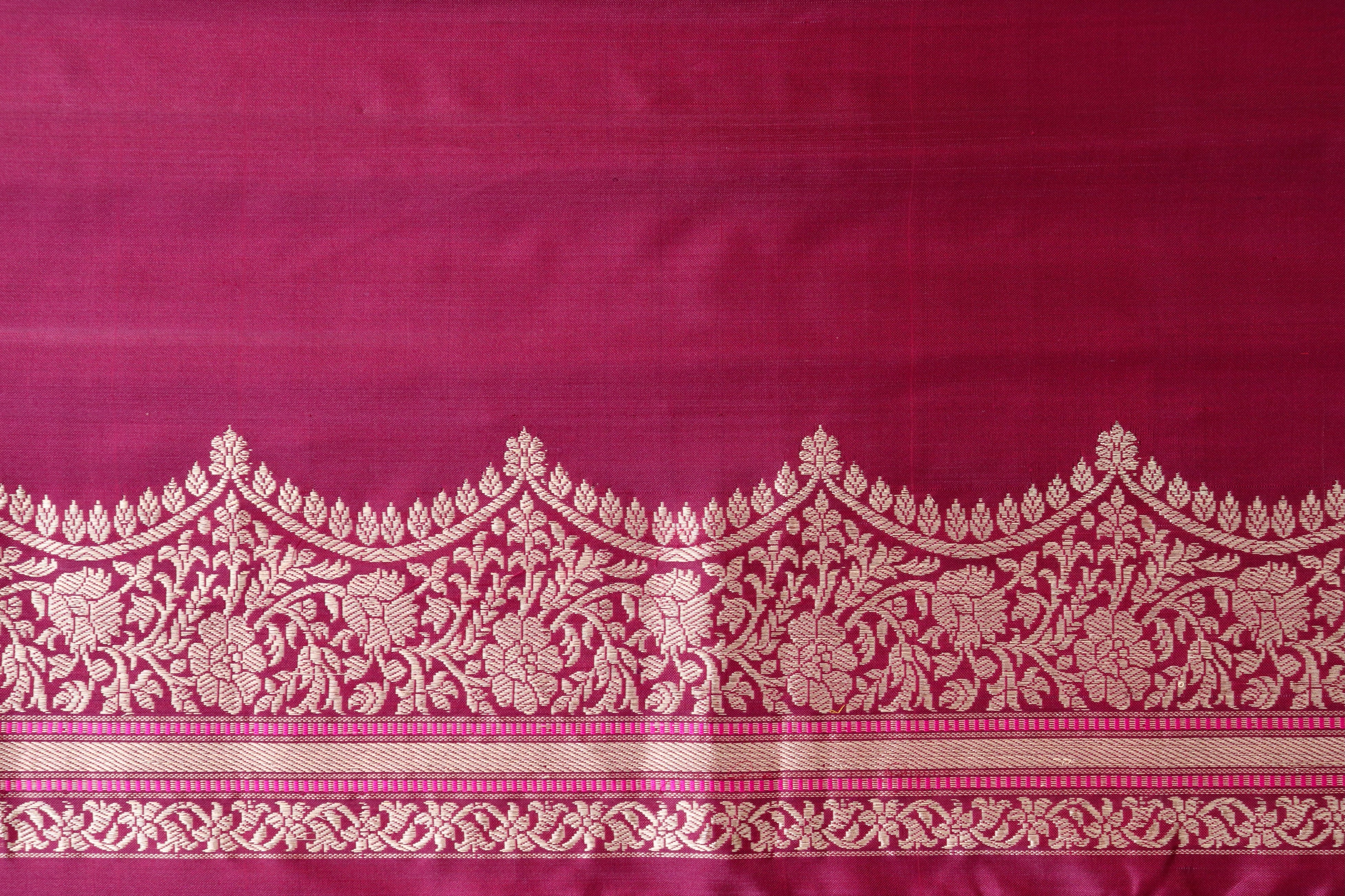 Burgundy Butterfly Motif Pure Silk Handloom Banarasi Saree