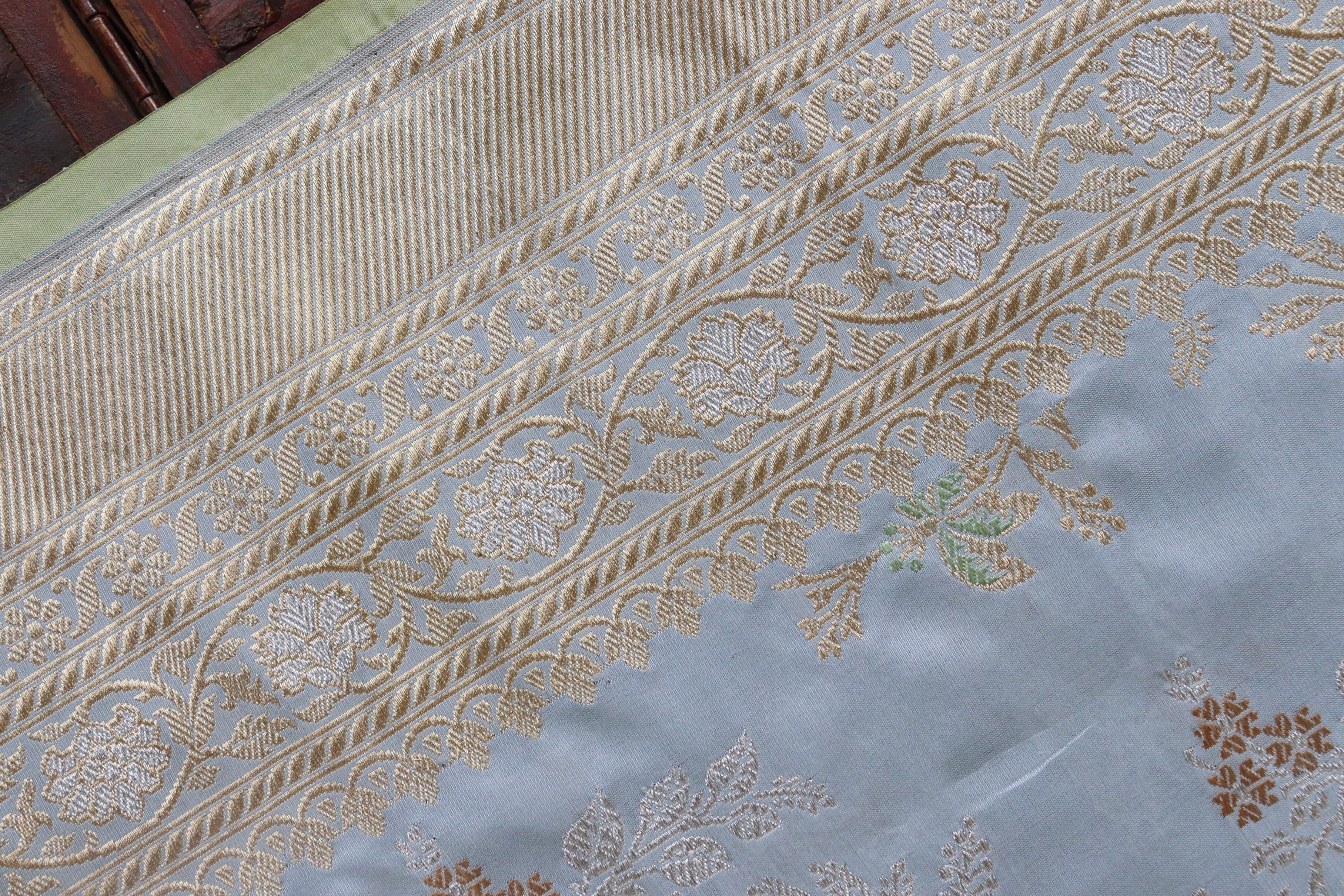 Grey Kadhua Phool Jangla Katan Silk Saree