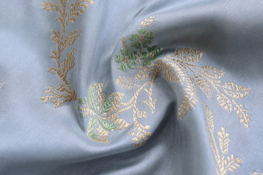 Grey Kadhua Phool Jangla Katan Silk Saree
